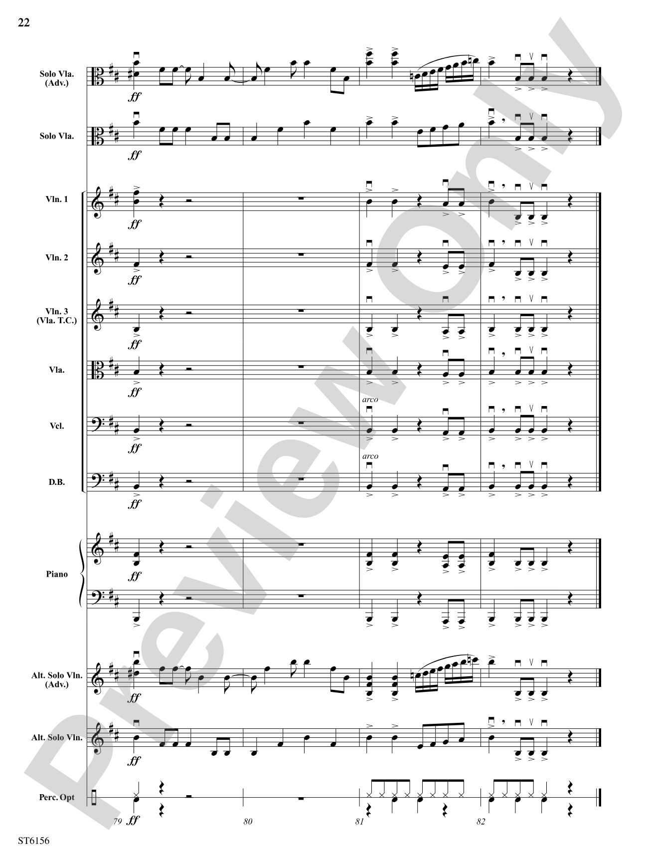 Danza Latina (for Solo Viola or Violin and Orchestra): String Orchestra Conductor Score & Parts