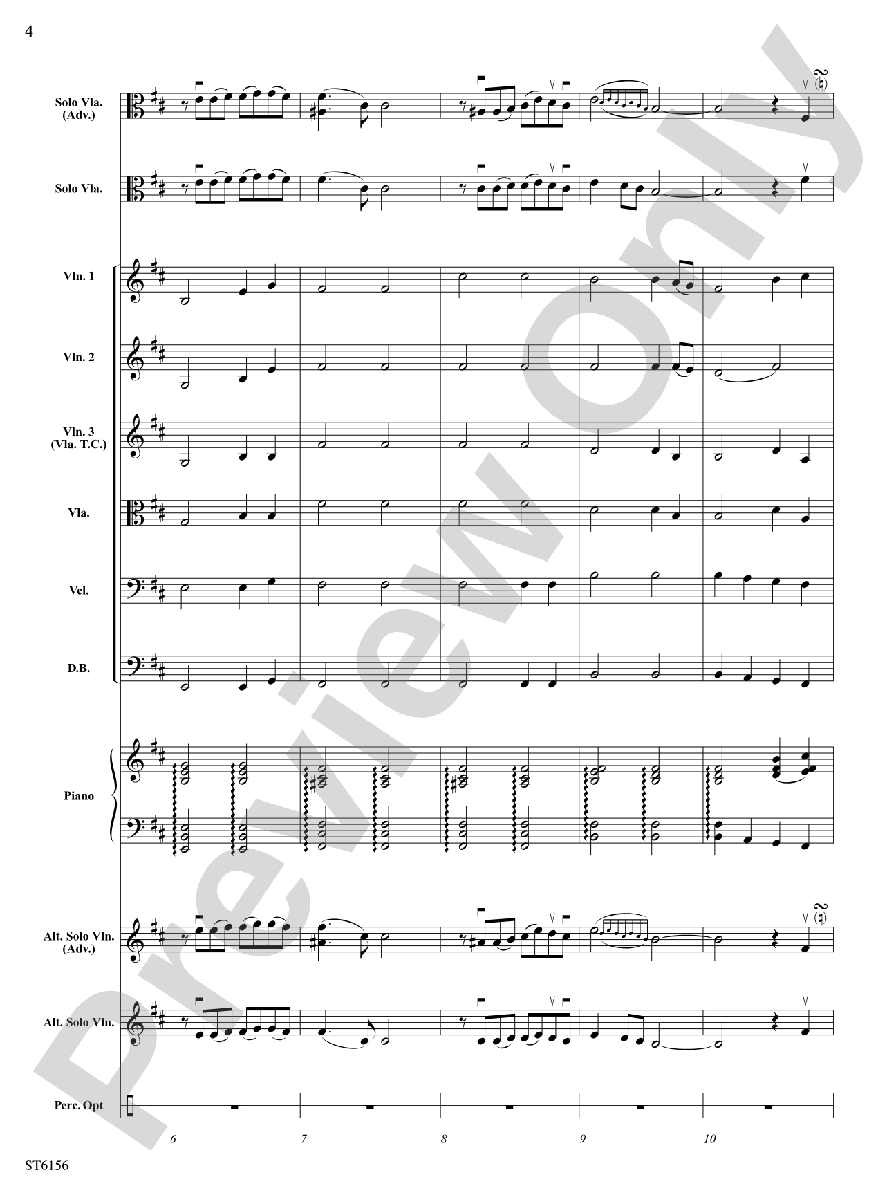 Danza Latina (for Solo Viola or Violin and Orchestra): String Orchestra Conductor Score & Parts