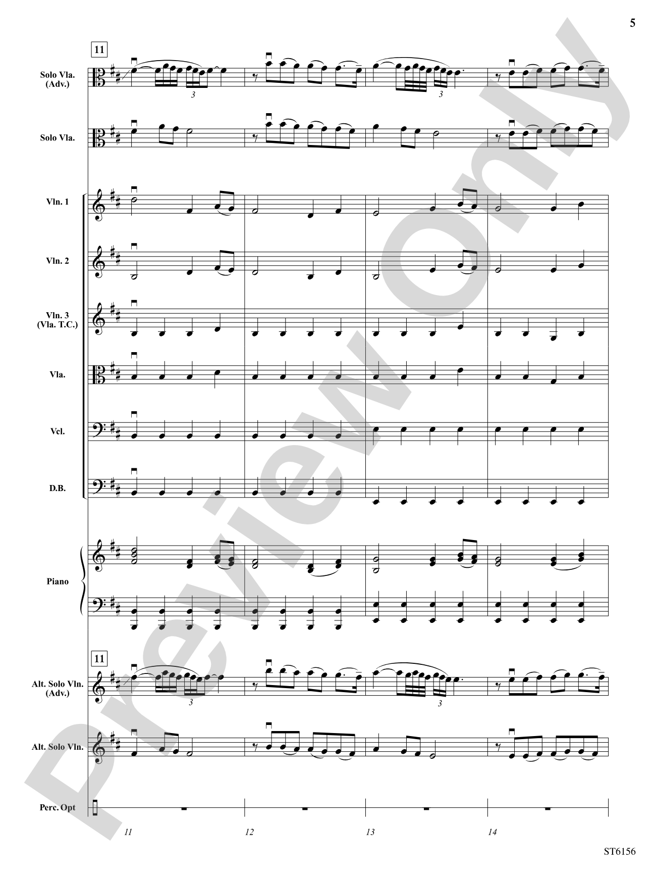 Danza Latina (for Solo Viola or Violin and Orchestra): String Orchestra Conductor Score & Parts
