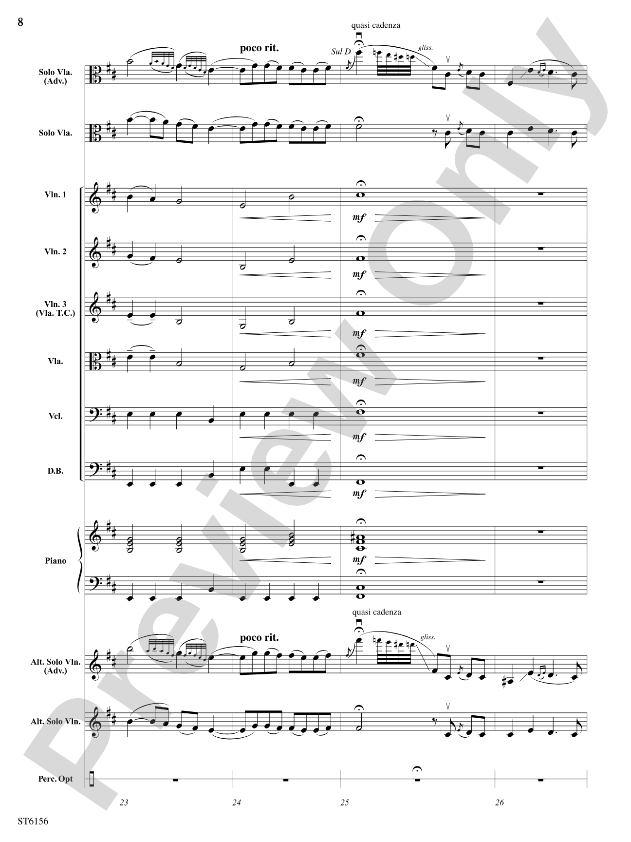 Danza Latina (for Solo Viola or Violin and Orchestra): String Orchestra Conductor Score & Parts