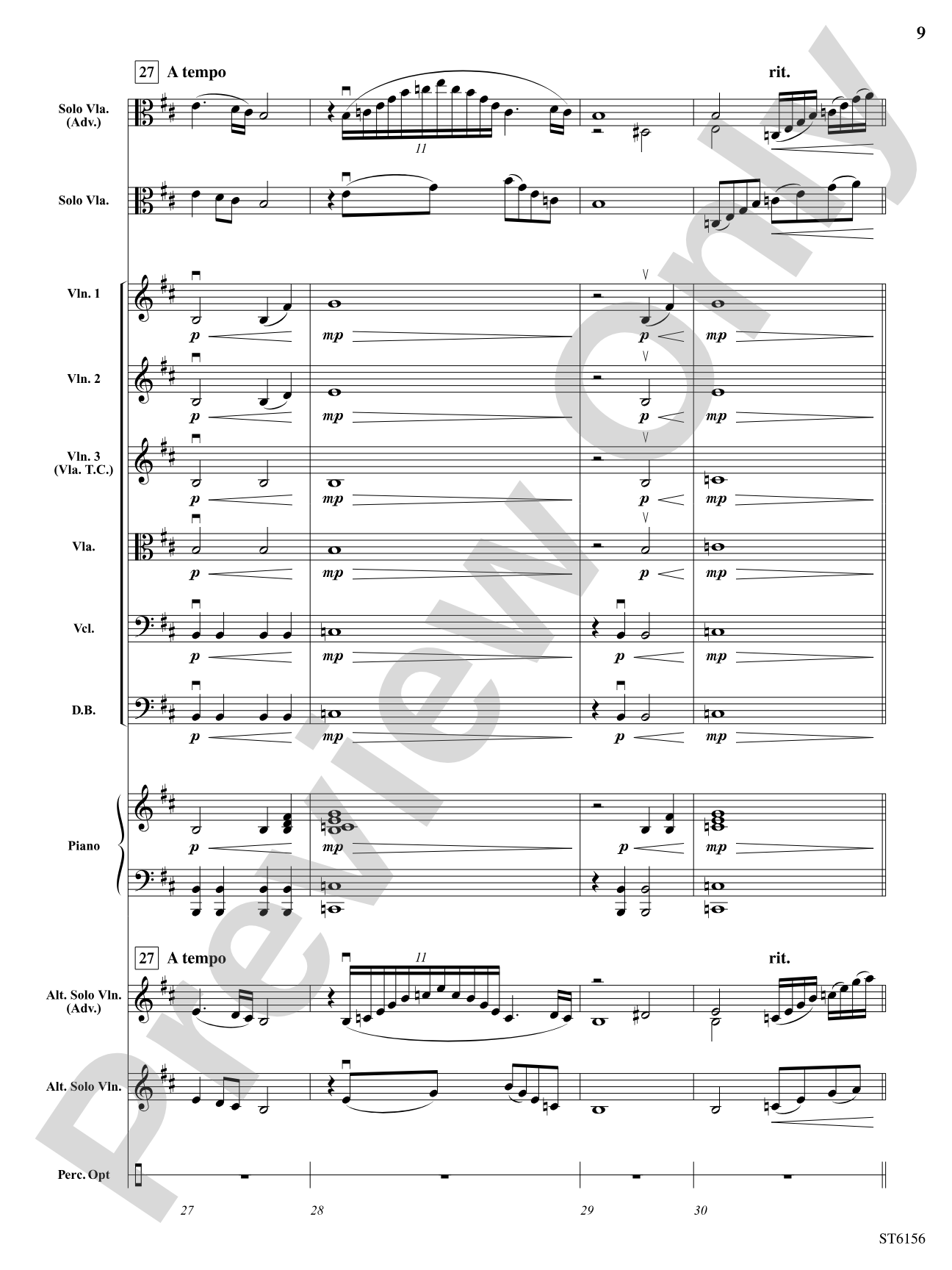 Danza Latina (for Solo Viola or Violin and Orchestra): String Orchestra Conductor Score & Parts