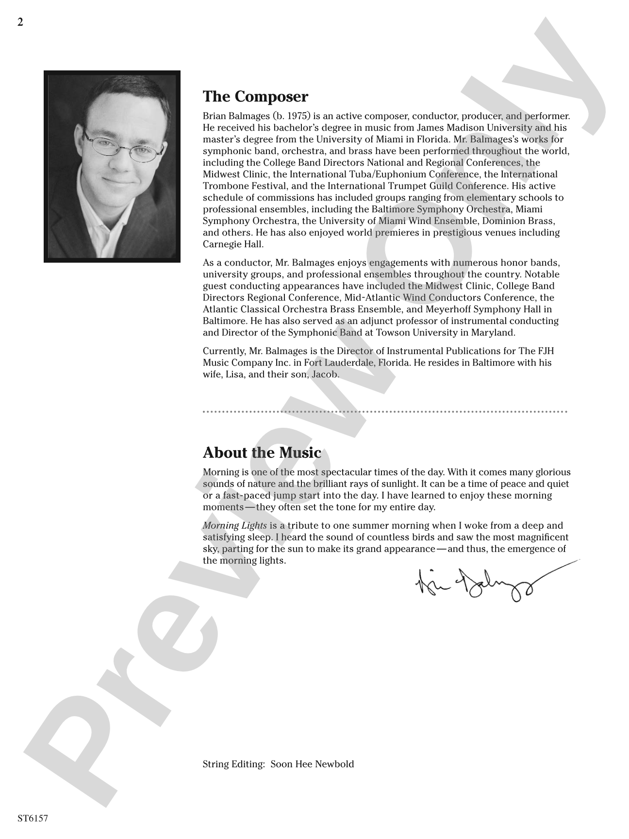 Morning Lights: String Orchestra Conductor Score & Parts