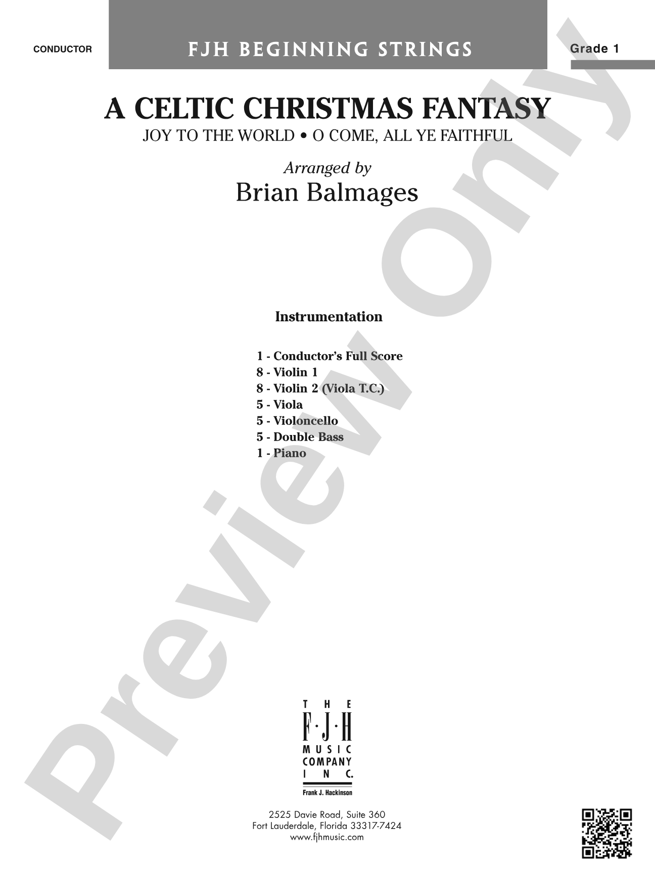 A Celtic Christmas Fantasy: String Orchestra Conductor Score & Parts