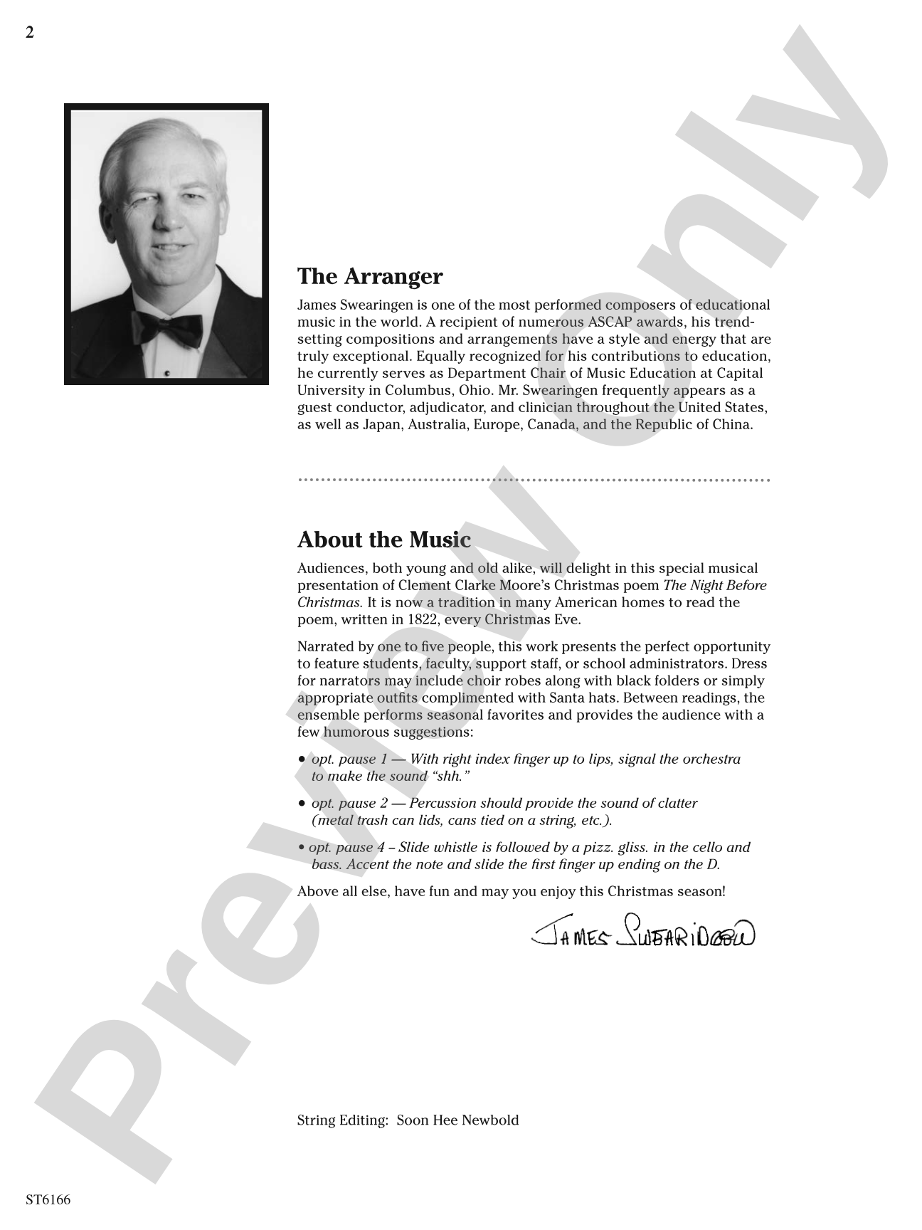 The Night Before Christmas (for Narration, String Orchestra, and Percussion): String Orchestra Conductor Score & Parts
