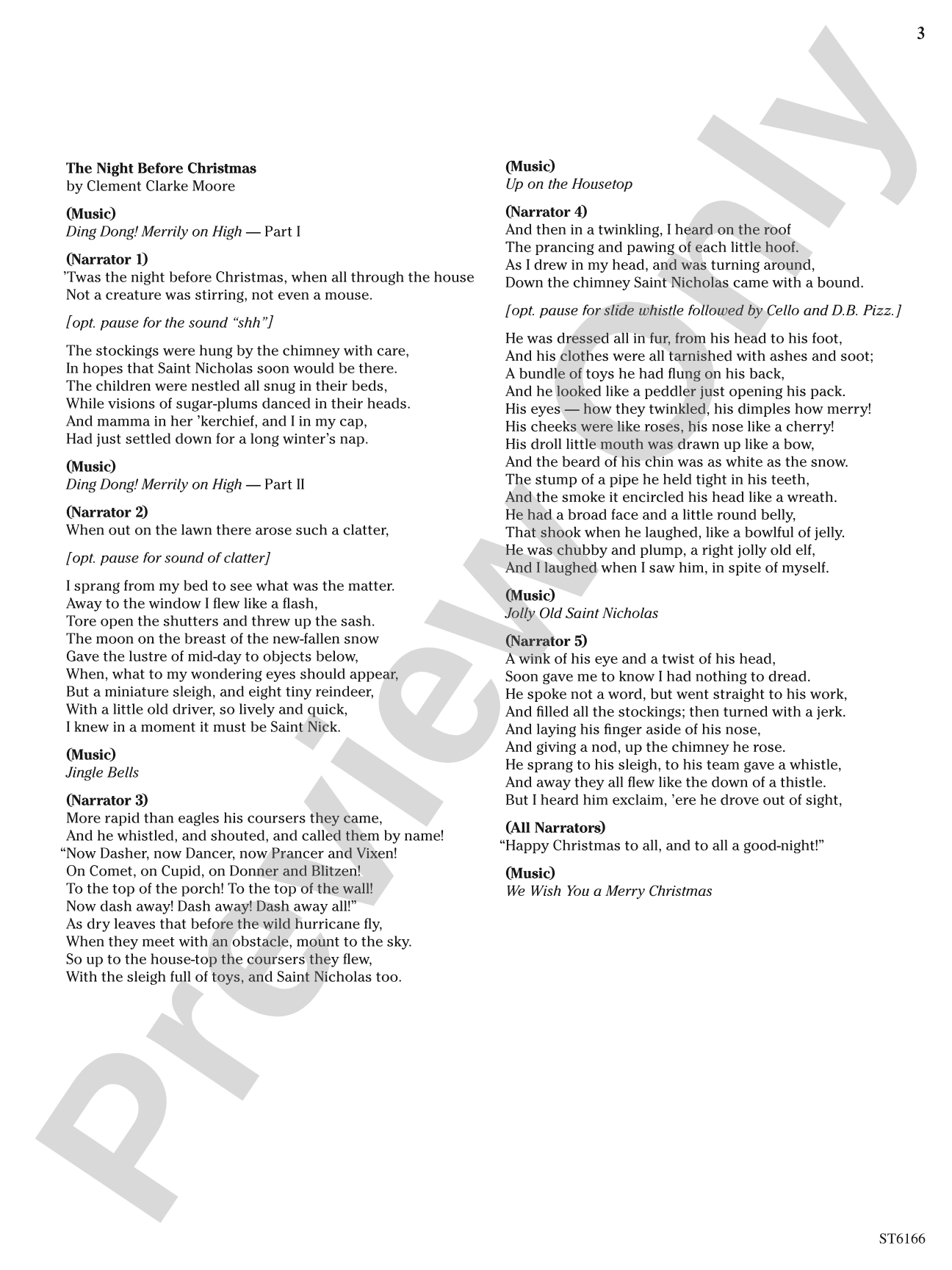The Night Before Christmas (for Narration, String Orchestra, and Percussion): String Orchestra Conductor Score & Parts
