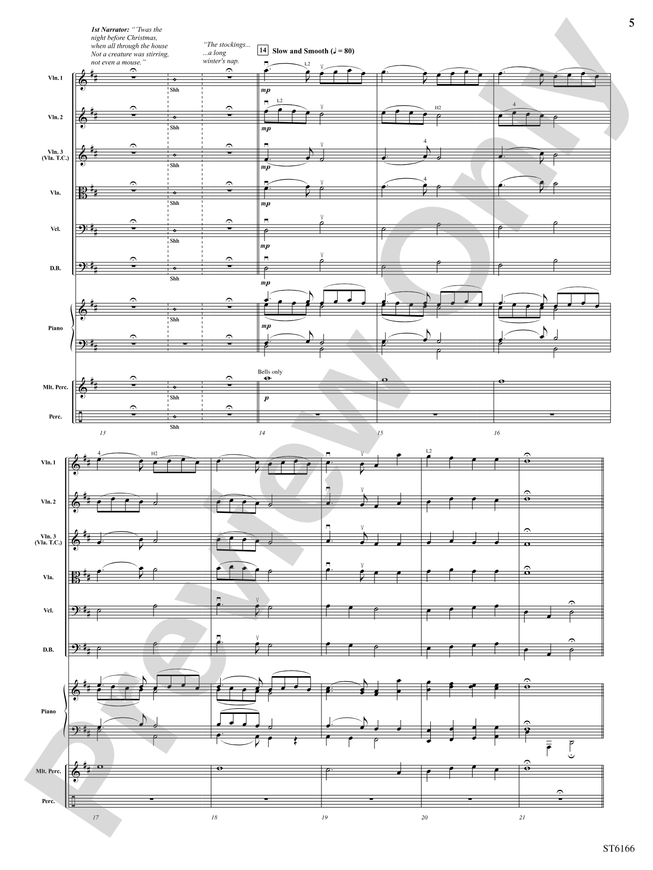 The Night Before Christmas (for Narration, String Orchestra, and Percussion): String Orchestra Conductor Score & Parts