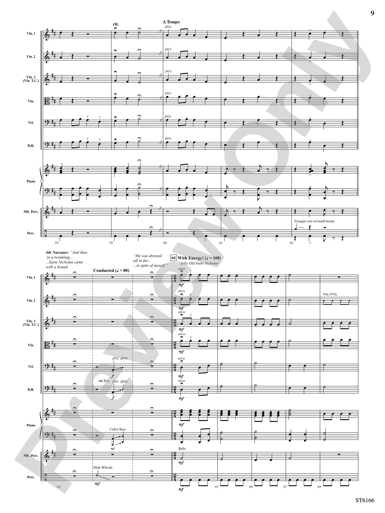 The Night Before Christmas (for Narration, String Orchestra, and Percussion): String Orchestra Conductor Score & Parts