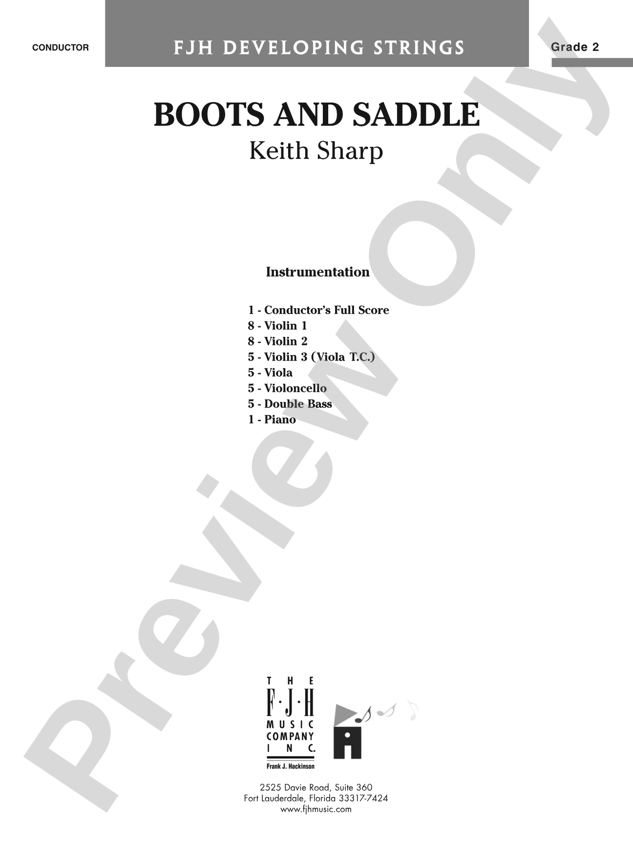Boots and Saddle: String Orchestra Conductor Score & Parts
