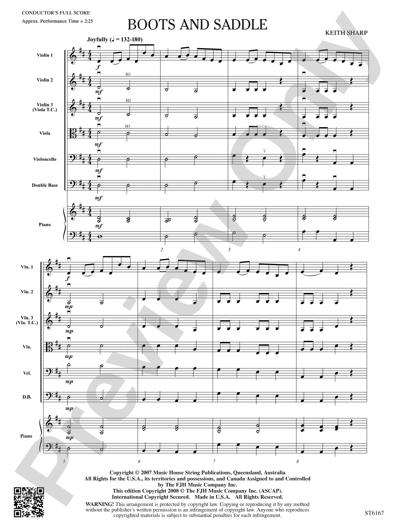 Boots and Saddle: String Orchestra Conductor Score & Parts