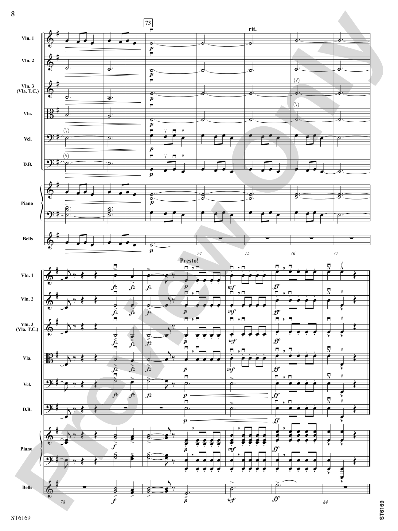 Ukrainian Bell Carol: String Orchestra Conductor Score & Parts