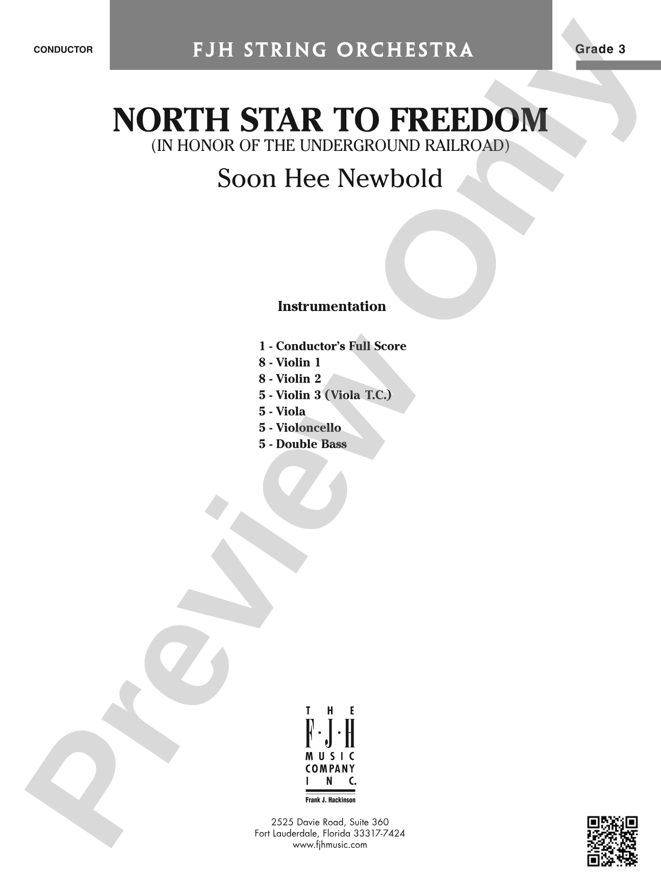 North Star to Freedom (In Honor of the Underground Railroad): String Orchestra Conductor Score & Parts