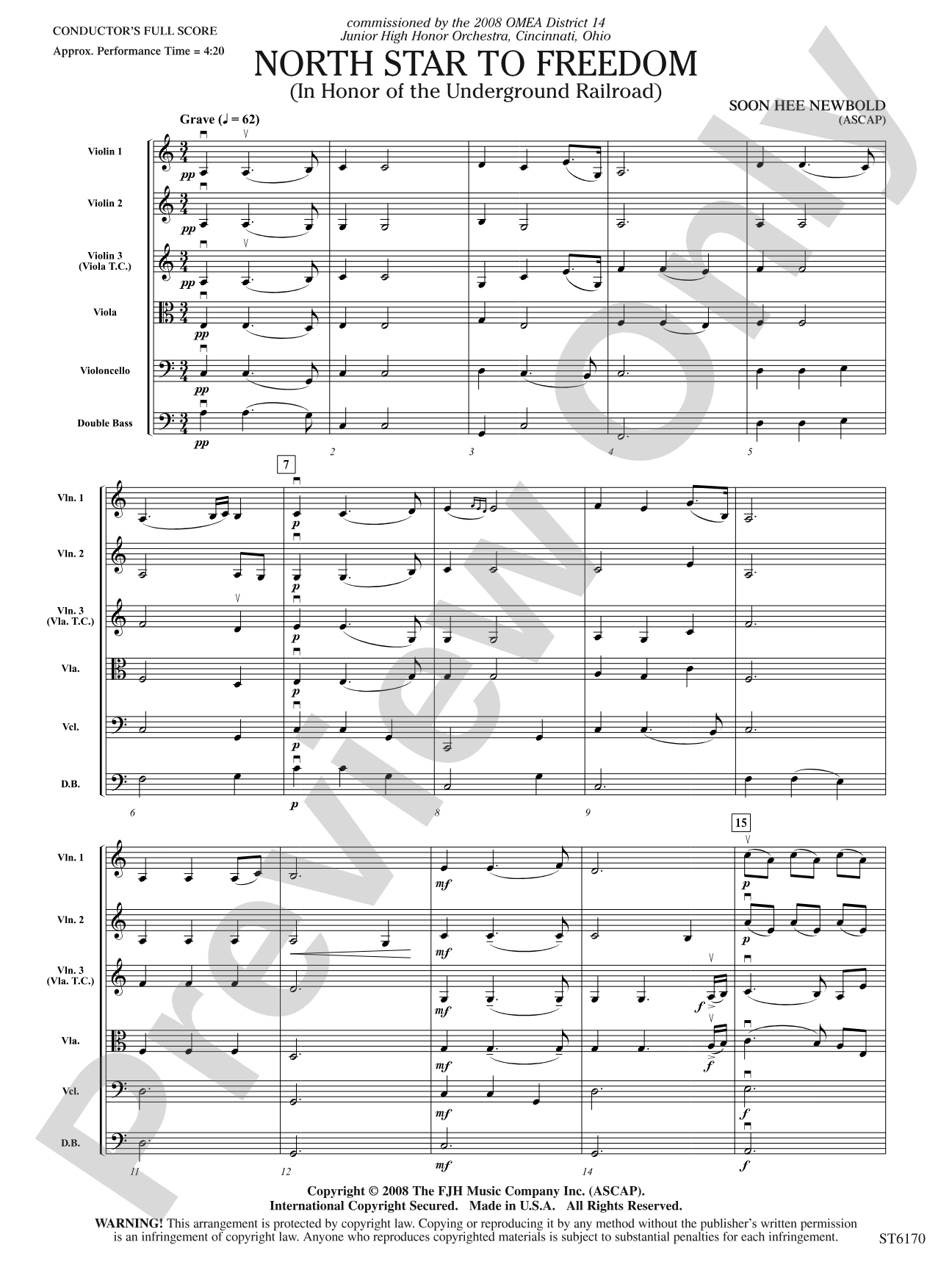 North Star to Freedom (In Honor of the Underground Railroad): String Orchestra Conductor Score & Parts