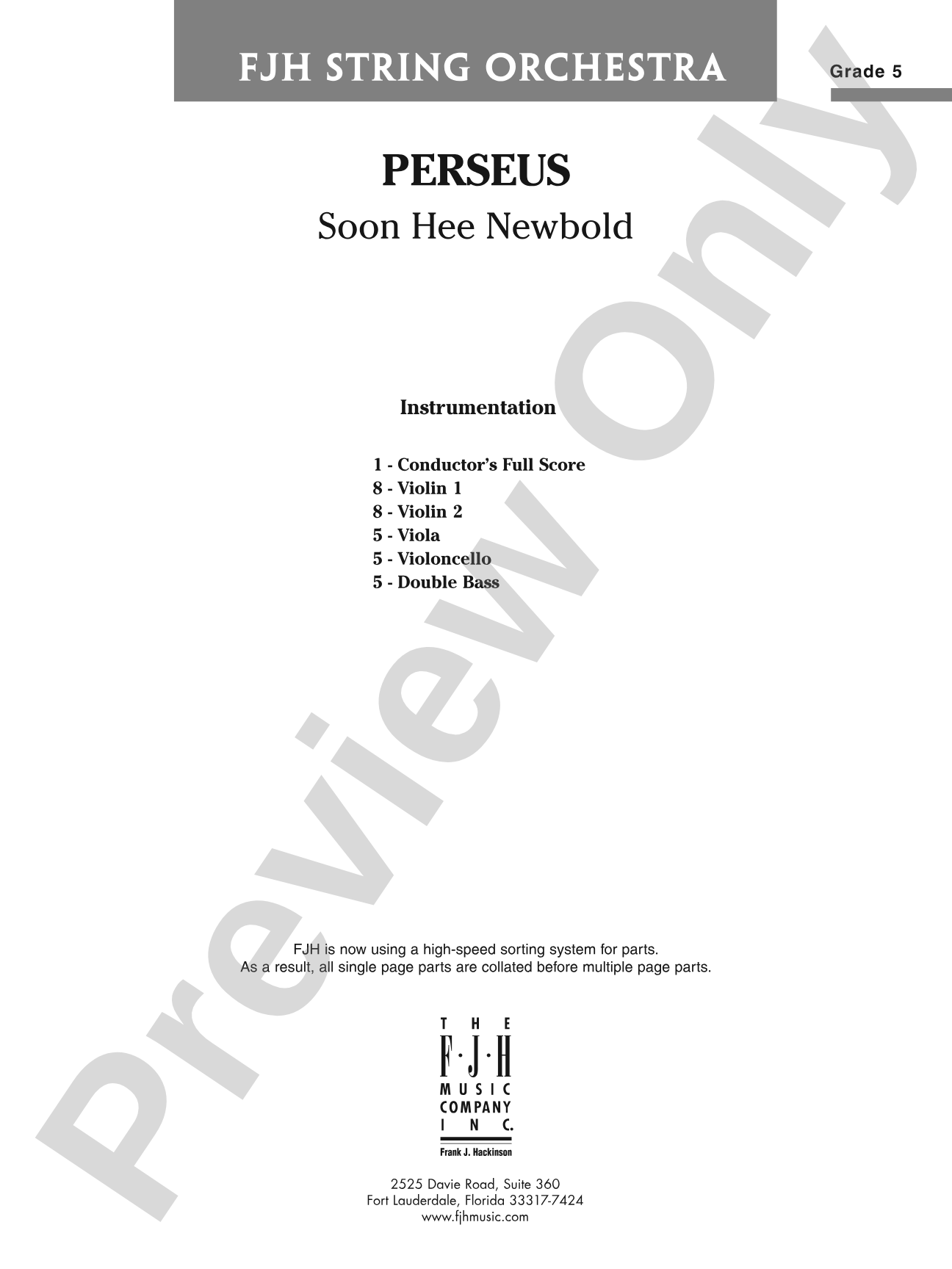 Perseus: String Orchestra Conductor Score & Parts