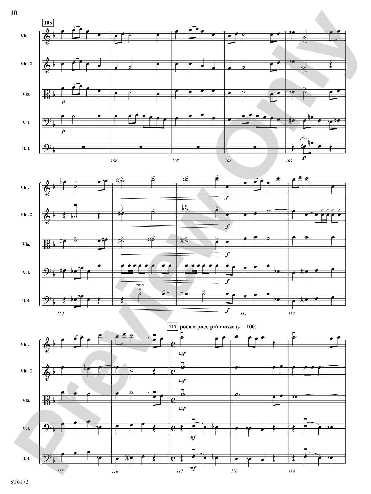 Allegro Moderato from Quintet, Opus 5: String Orchestra Conductor Score & Parts
