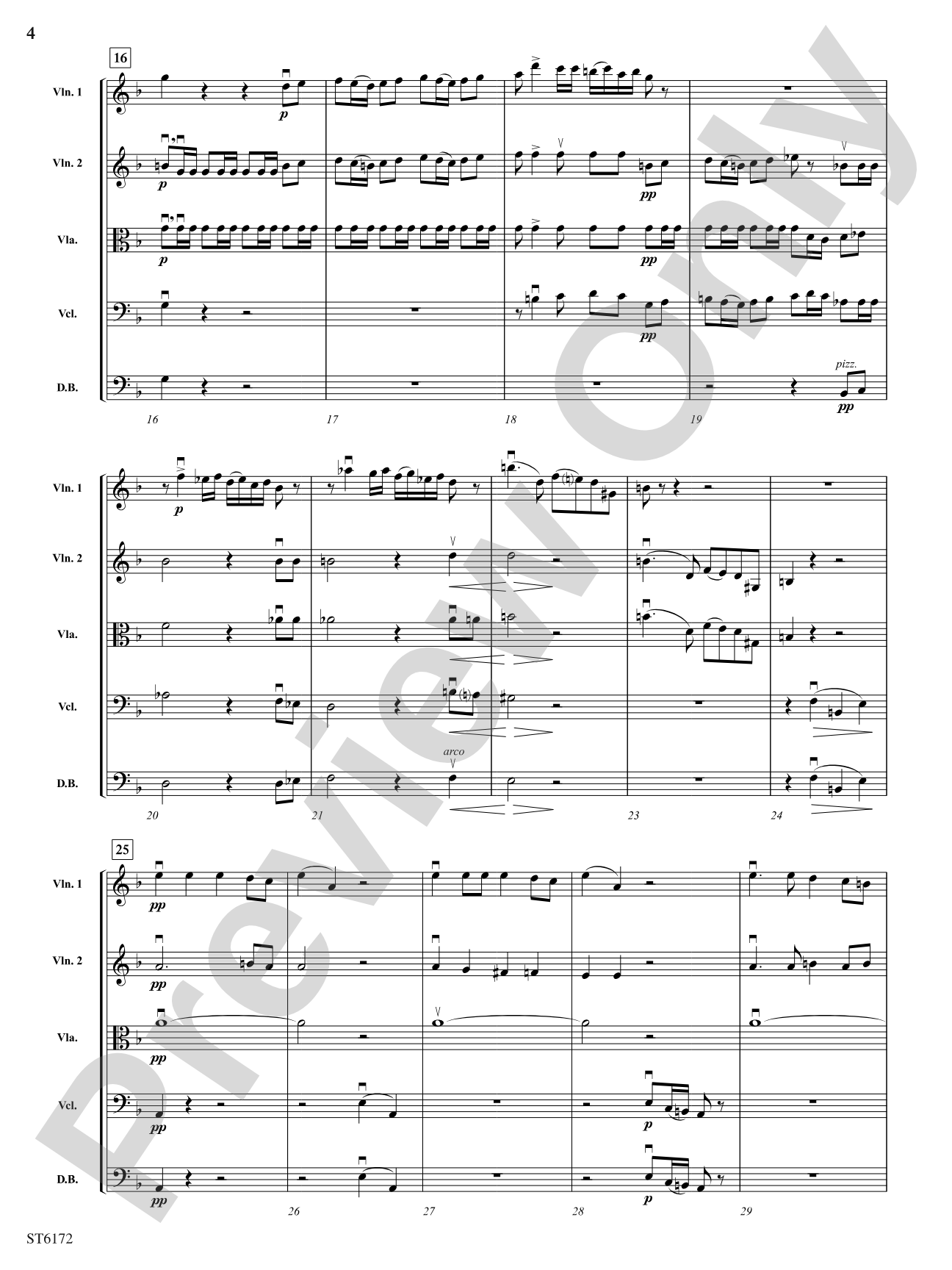 Allegro Moderato from Quintet, Opus 5: String Orchestra Conductor Score & Parts