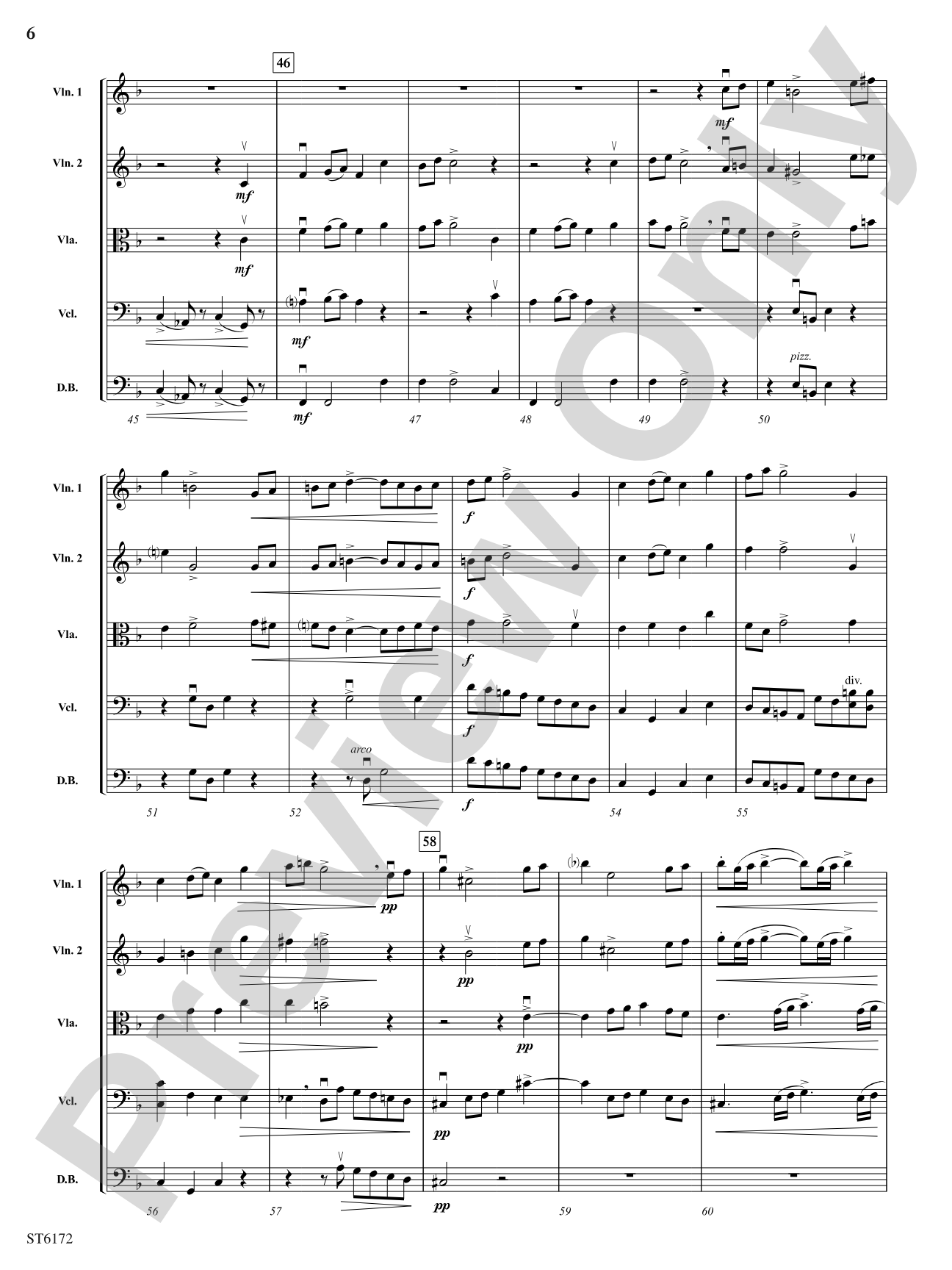 Allegro Moderato from Quintet, Opus 5: String Orchestra Conductor Score & Parts