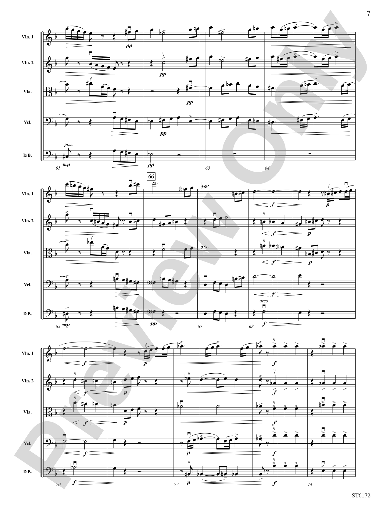 Allegro Moderato from Quintet, Opus 5: String Orchestra Conductor Score & Parts