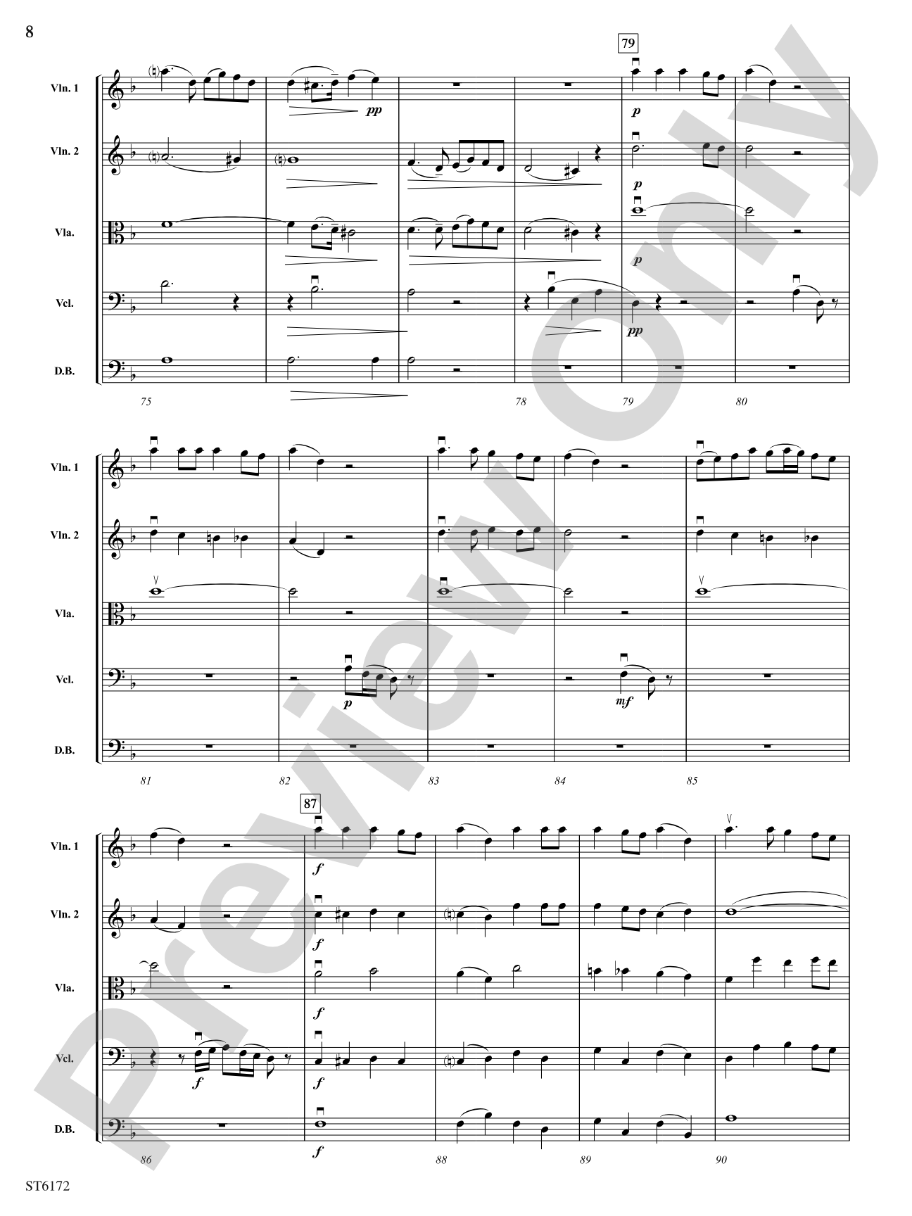 Allegro Moderato from Quintet, Opus 5: String Orchestra Conductor Score & Parts