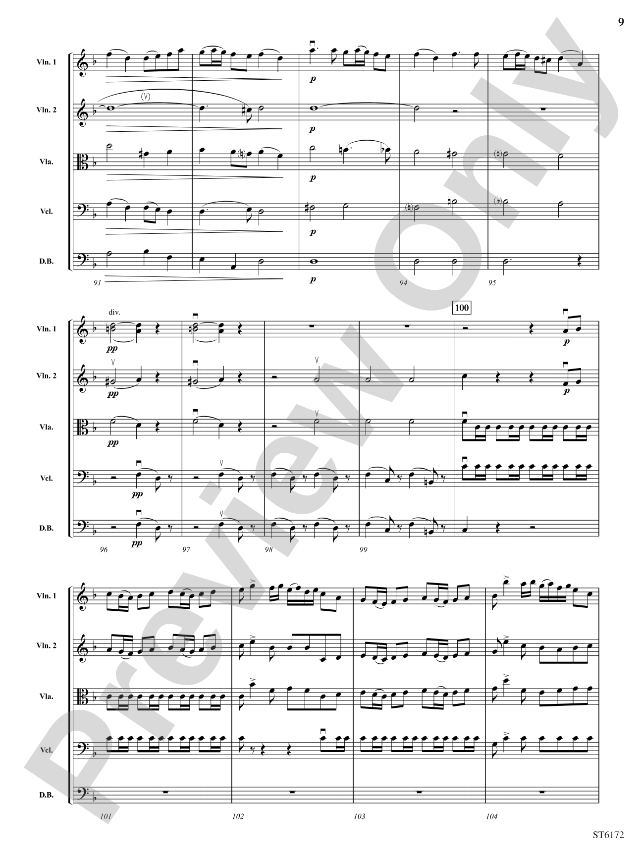 Allegro Moderato from Quintet, Opus 5: String Orchestra Conductor Score & Parts
