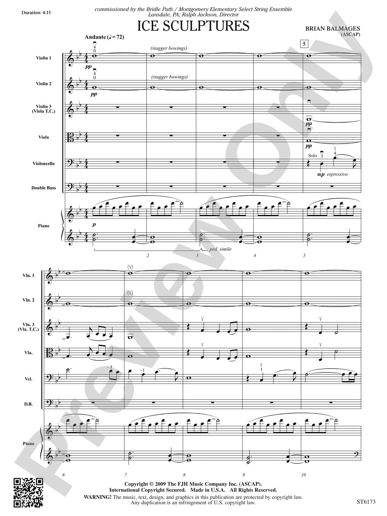 Ice Sculptures: String Orchestra Conductor Score & Parts