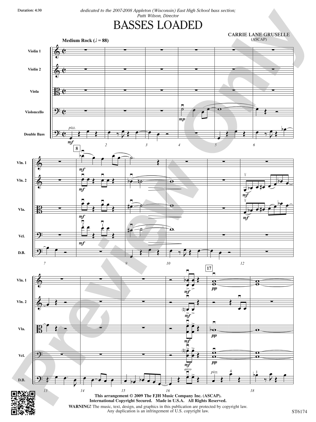 Basses Loaded: String Orchestra Conductor Score & Parts