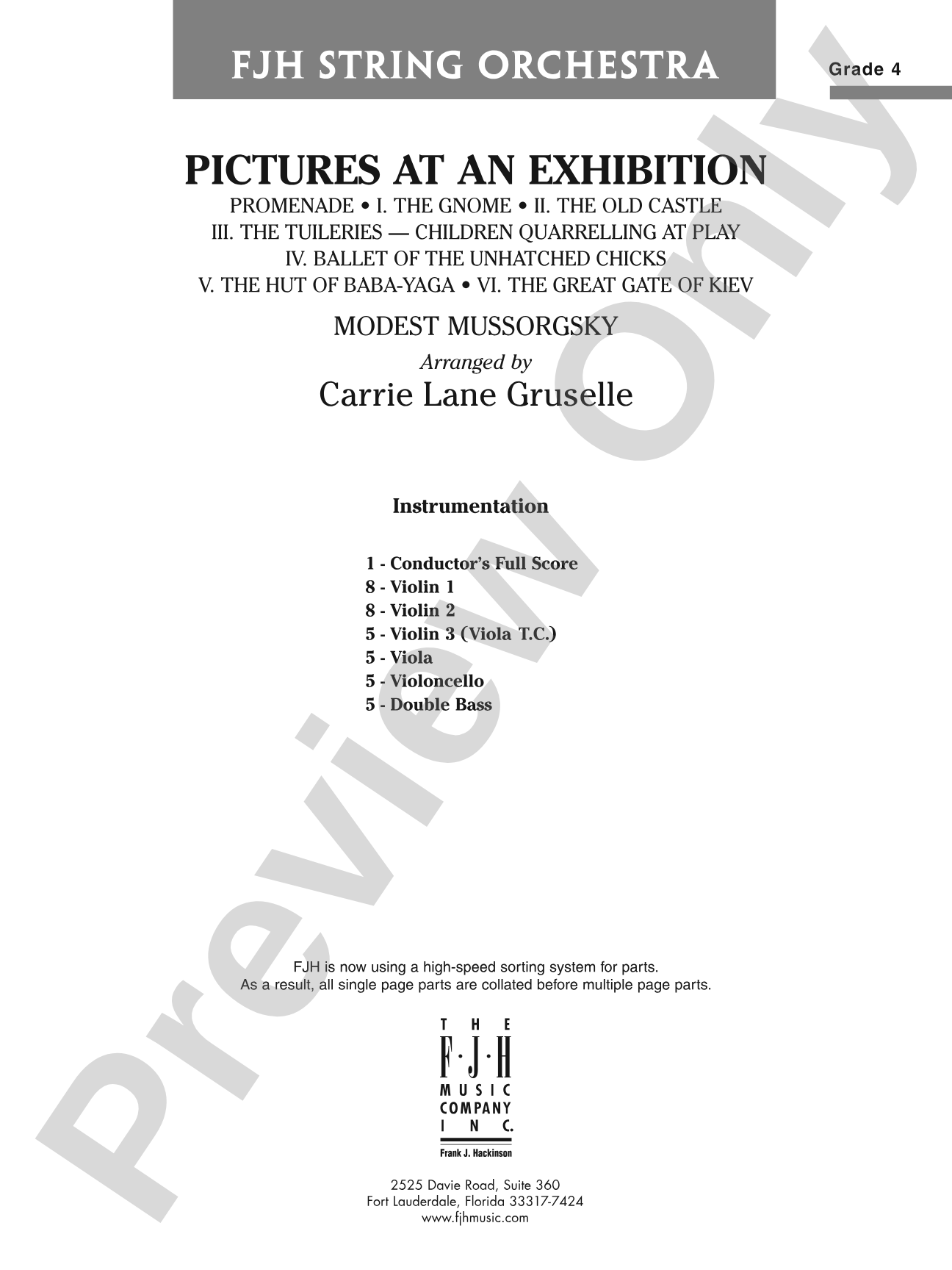 Pictures at an Exhibition: Score
