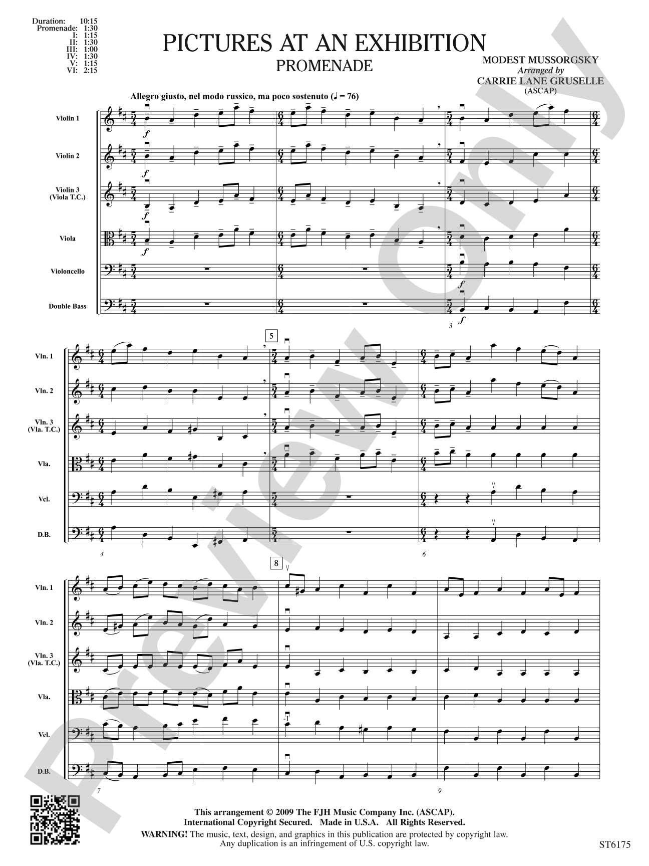 Pictures at an Exhibition: Score