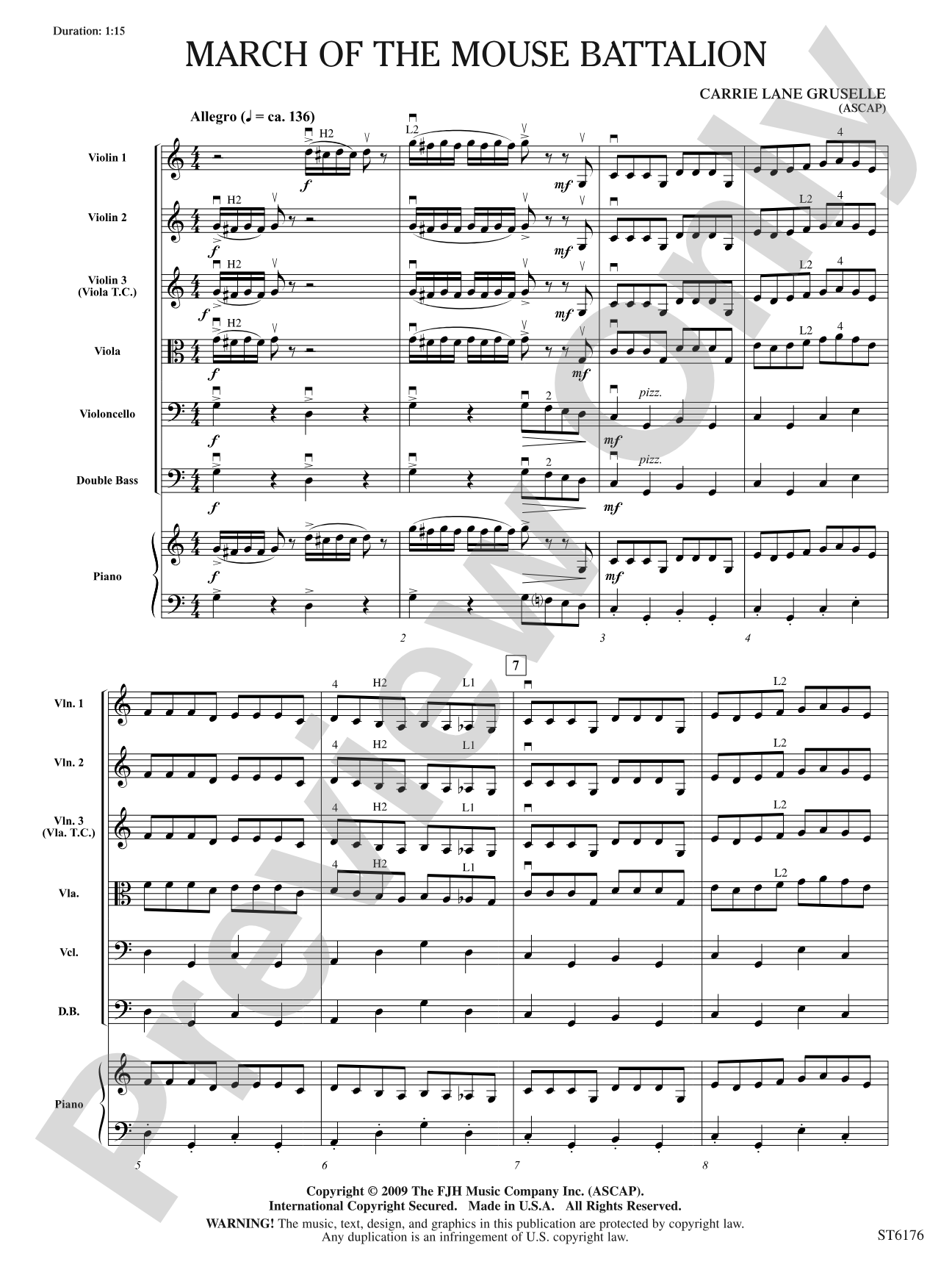 March of the Mouse Battalion: String Orchestra Conductor Score & Parts