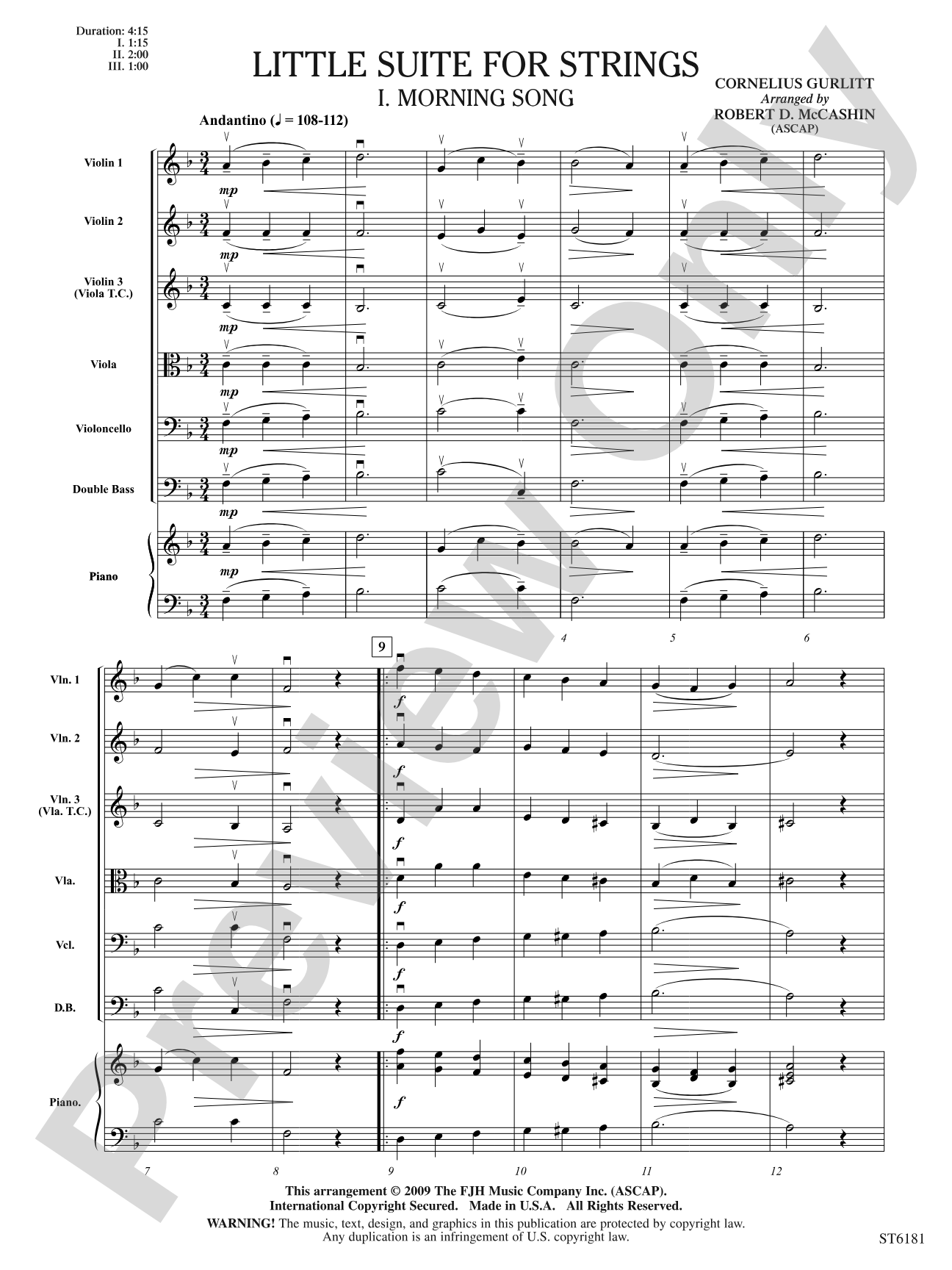 Little Suite for Strings: String Orchestra Conductor Score & Parts