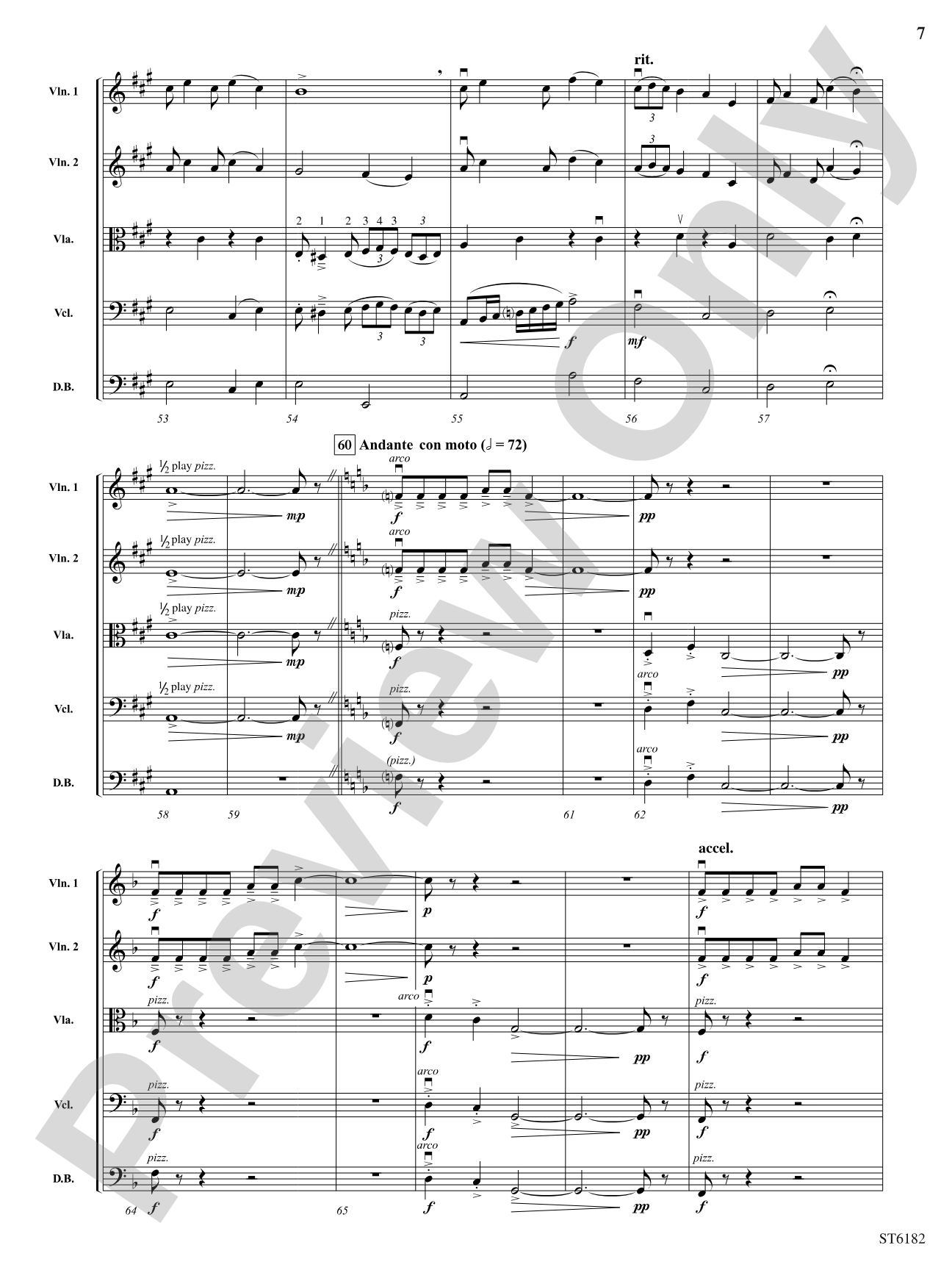 Carson Valley Rhapsody: String Orchestra Conductor Score & Parts
