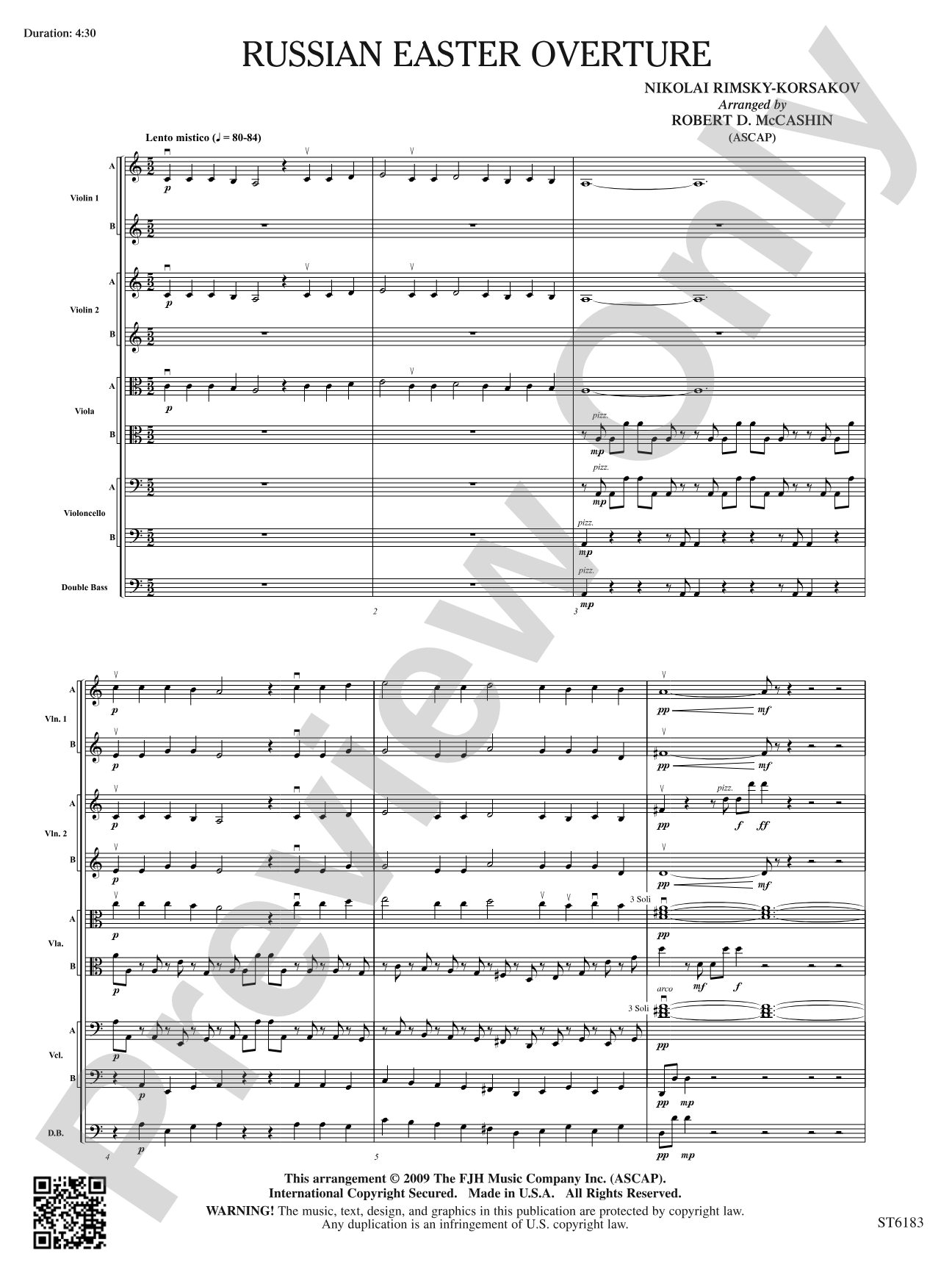 Russian Easter Overture: String Orchestra Conductor Score & Parts
