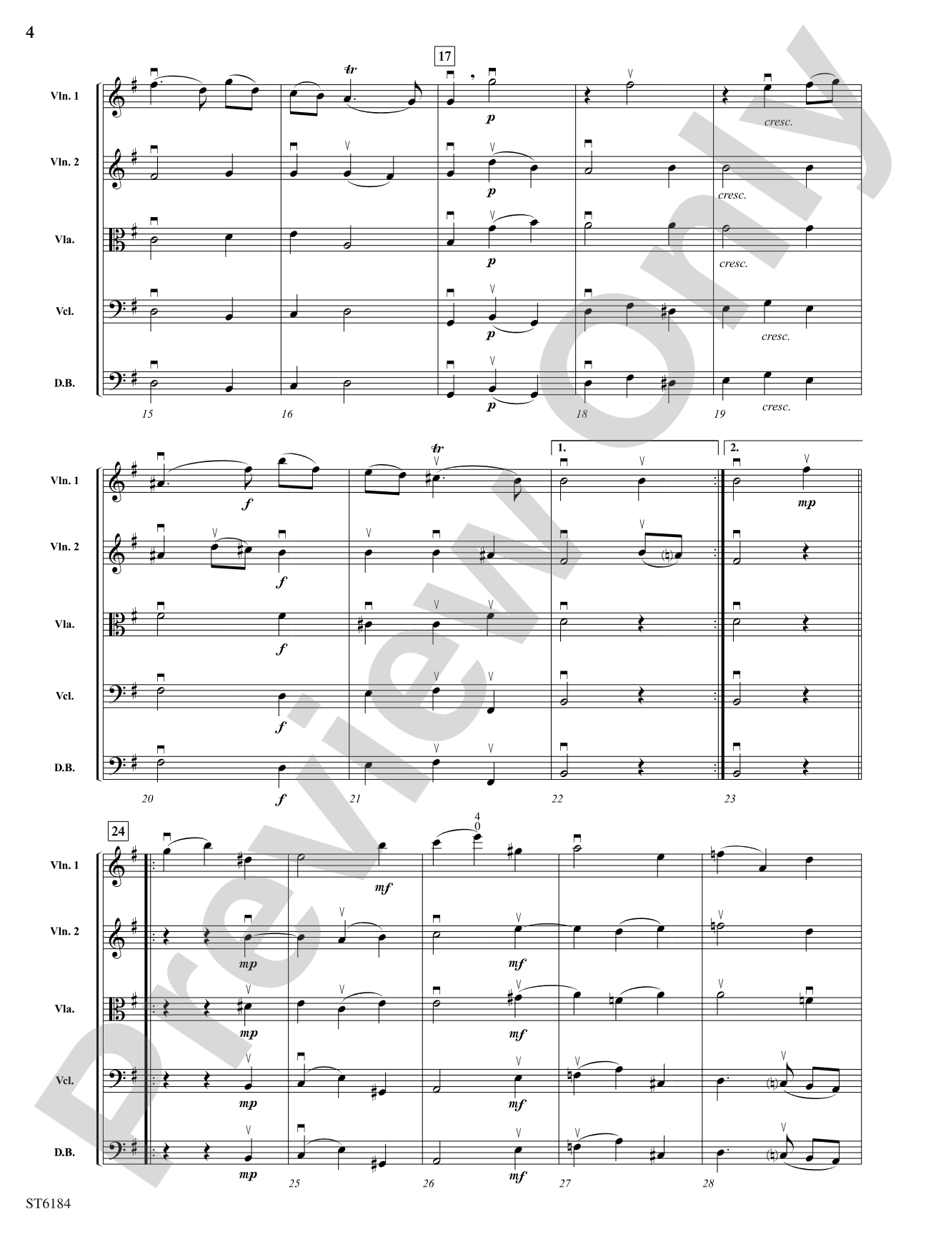 Sonata No. 8: String Orchestra Conductor Score & Parts