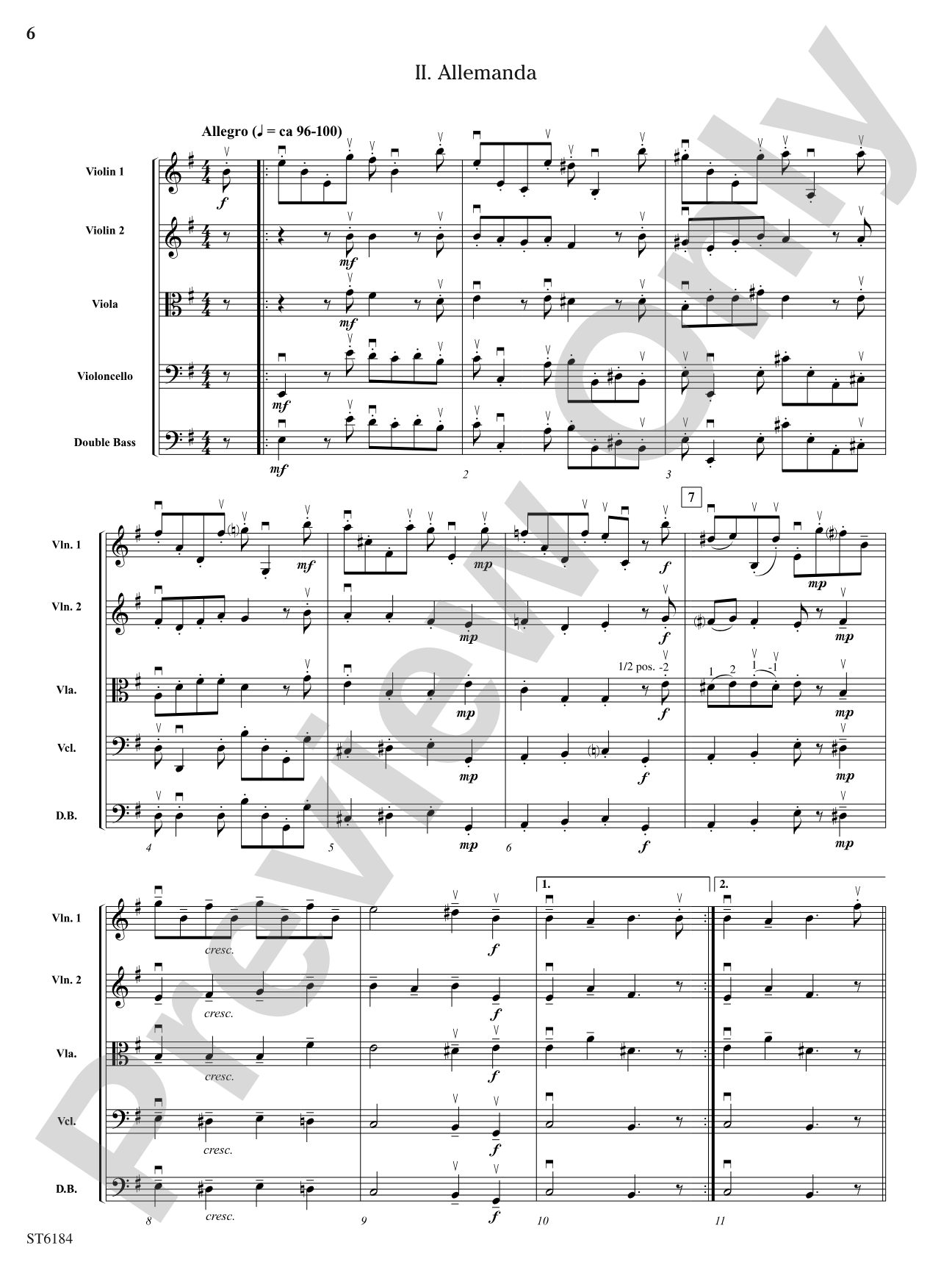 Sonata No. 8: String Orchestra Conductor Score & Parts