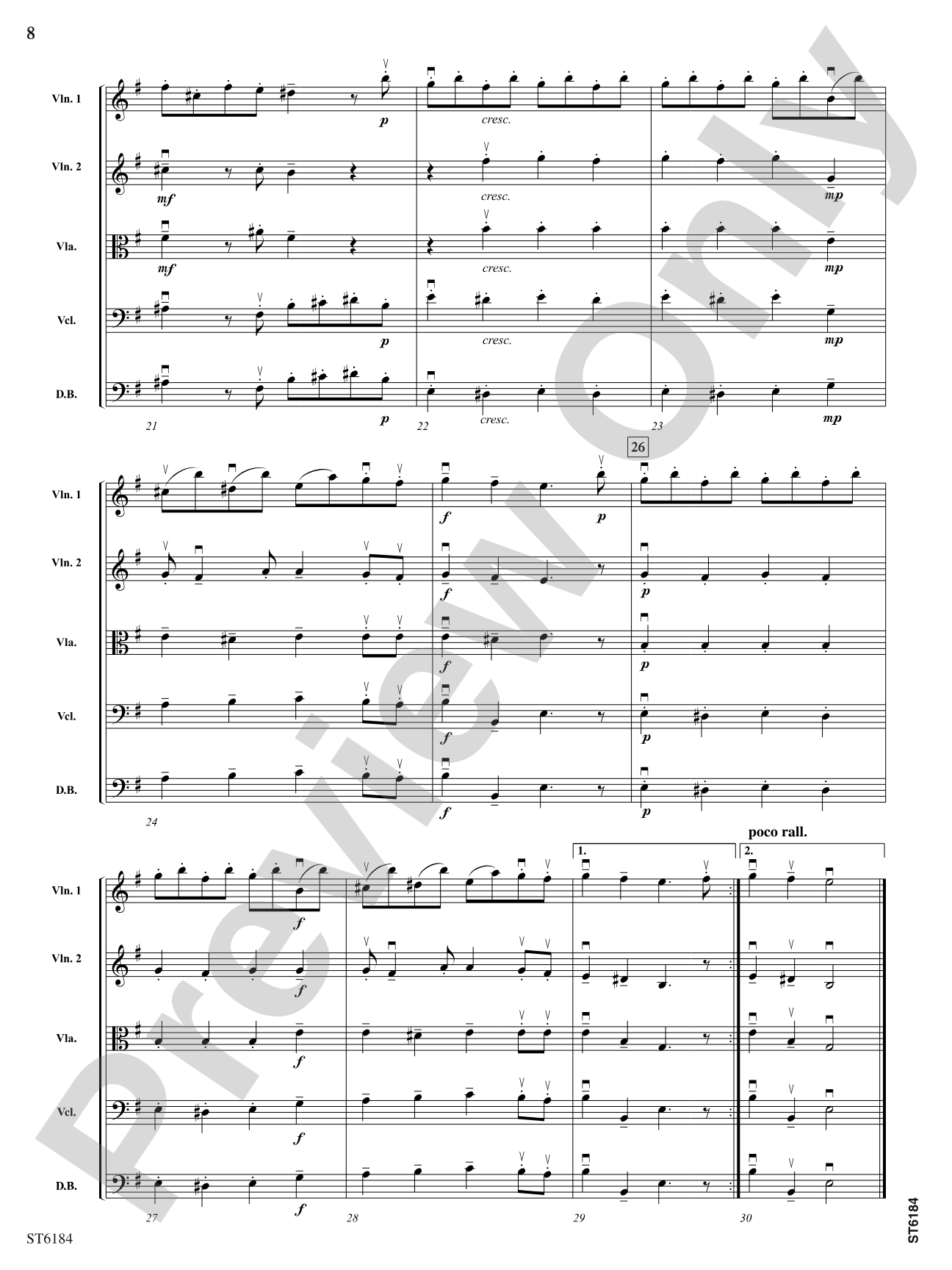 Sonata No. 8: String Orchestra Conductor Score & Parts