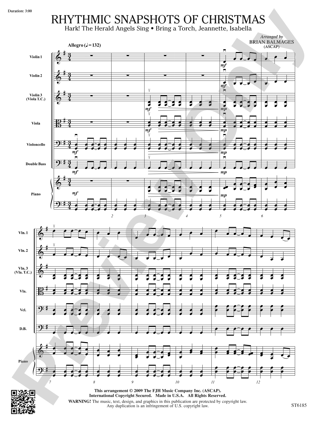 Rhythmic Snapshots of Christmas: String Orchestra Conductor Score & Parts