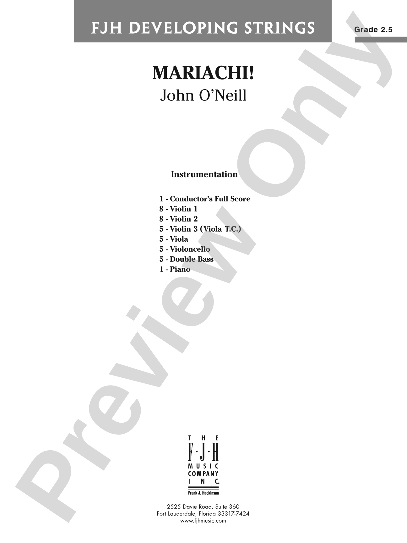 Mariachi!: String Orchestra Conductor Score & Parts
