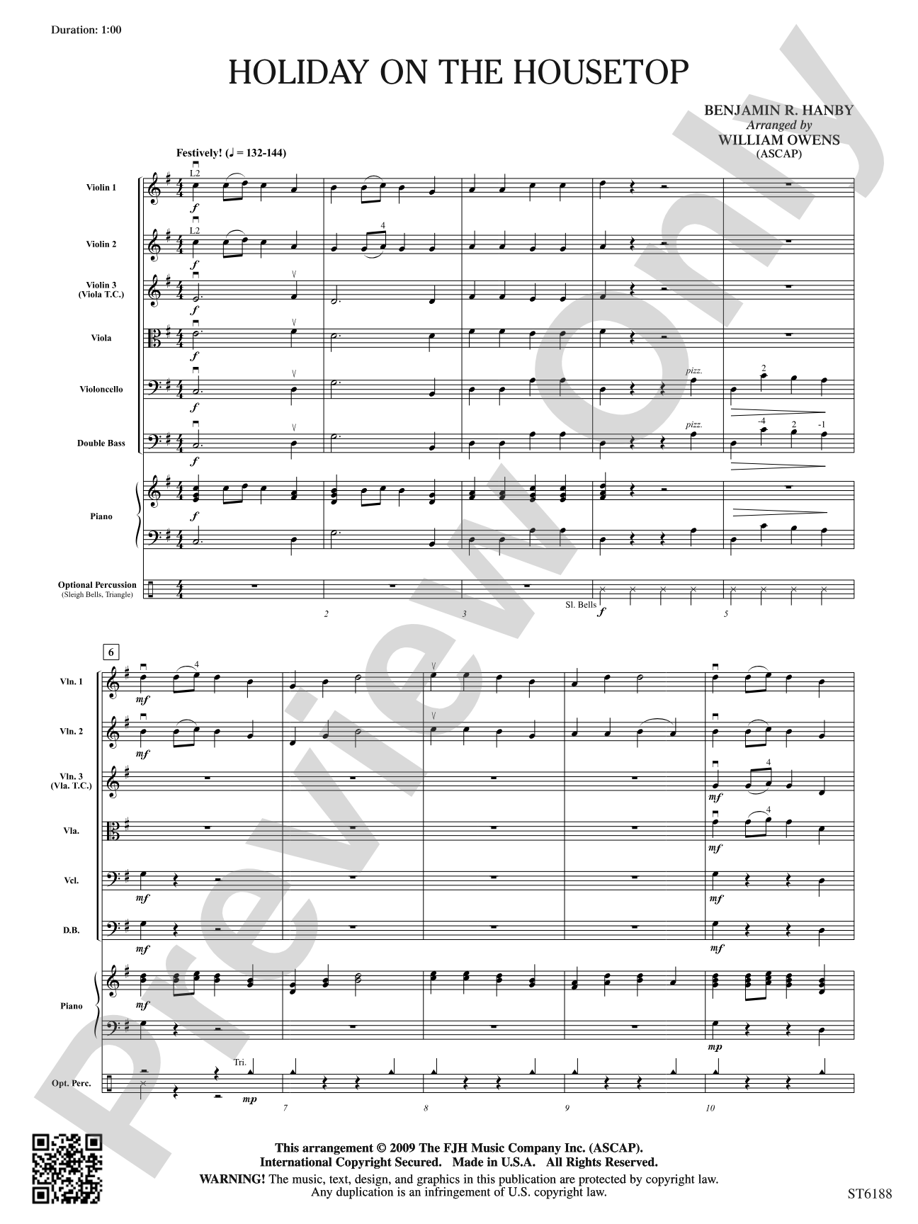 Holiday on the Housetop: String Orchestra Conductor Score & Parts