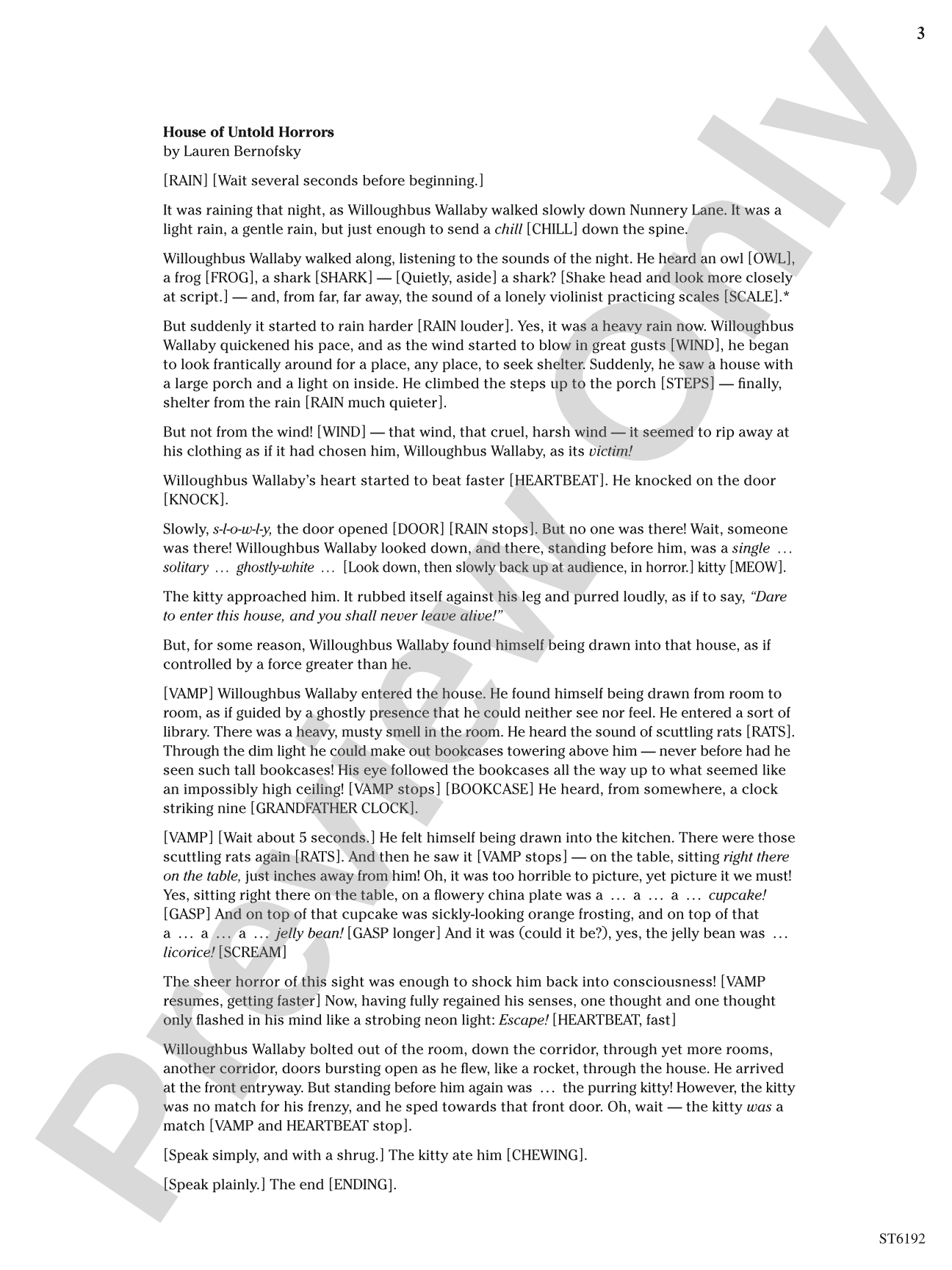 House of Untold Horrors (for Narration and String Orchestra): String Orchestra Conductor Score & Parts