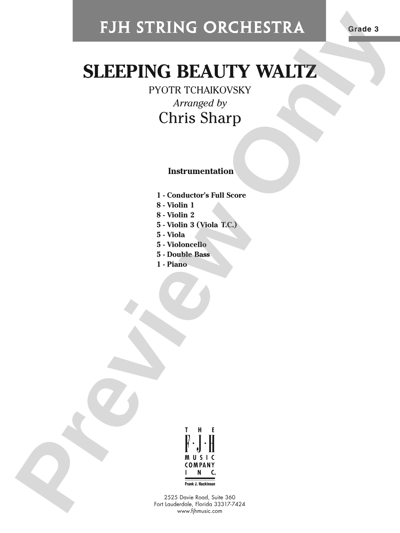 Sleeping Beauty Waltz: String Orchestra Conductor Score & Parts