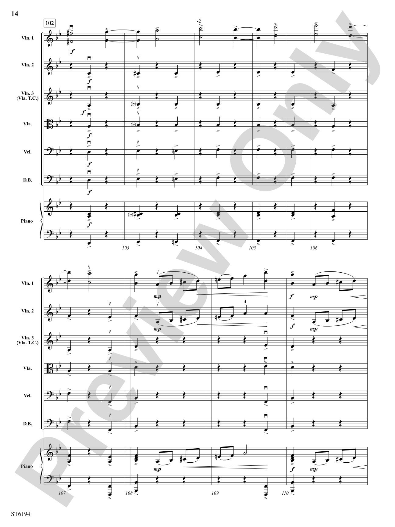 Sleeping Beauty Waltz: String Orchestra Conductor Score & Parts