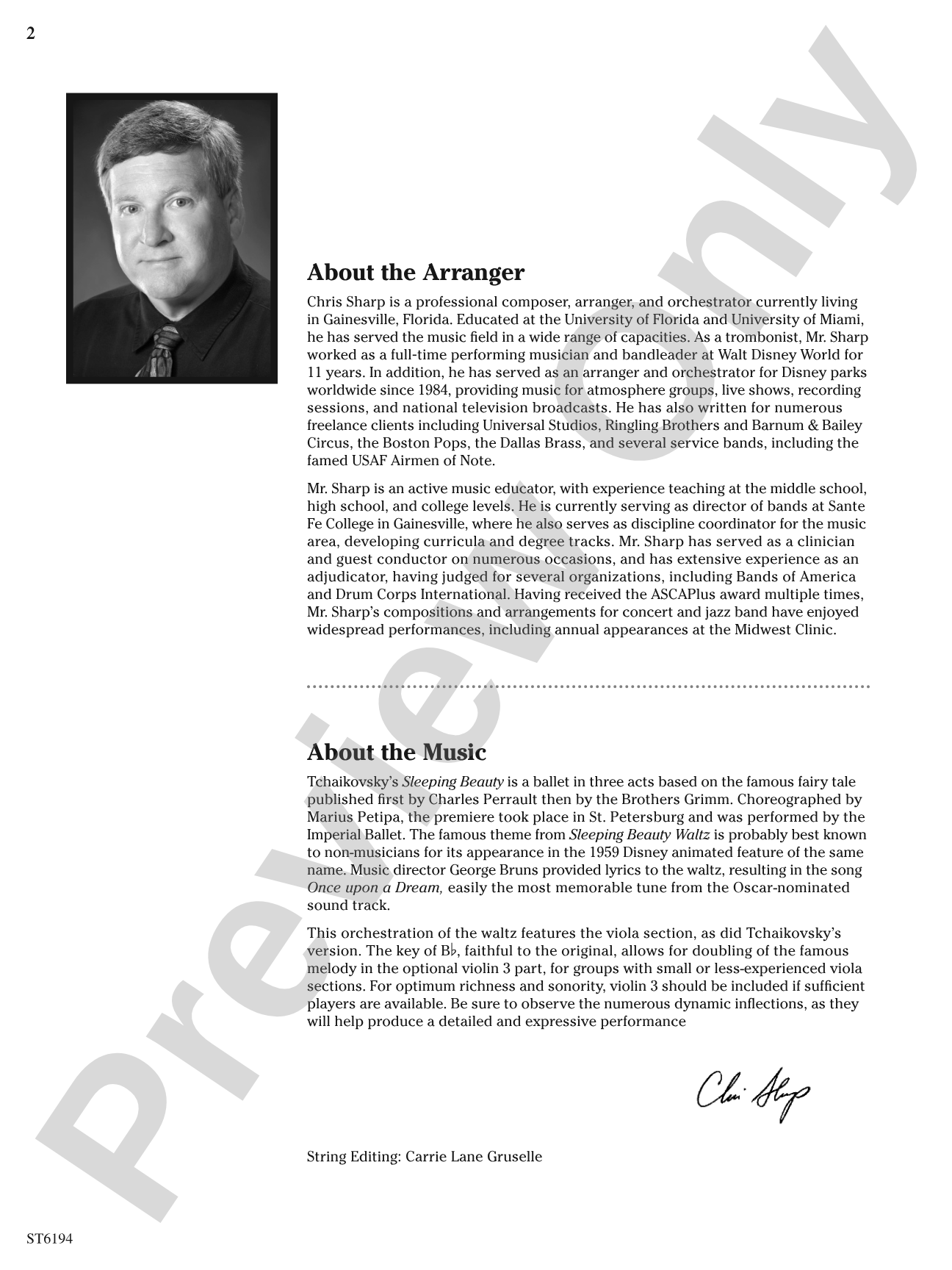 Sleeping Beauty Waltz: String Orchestra Conductor Score & Parts