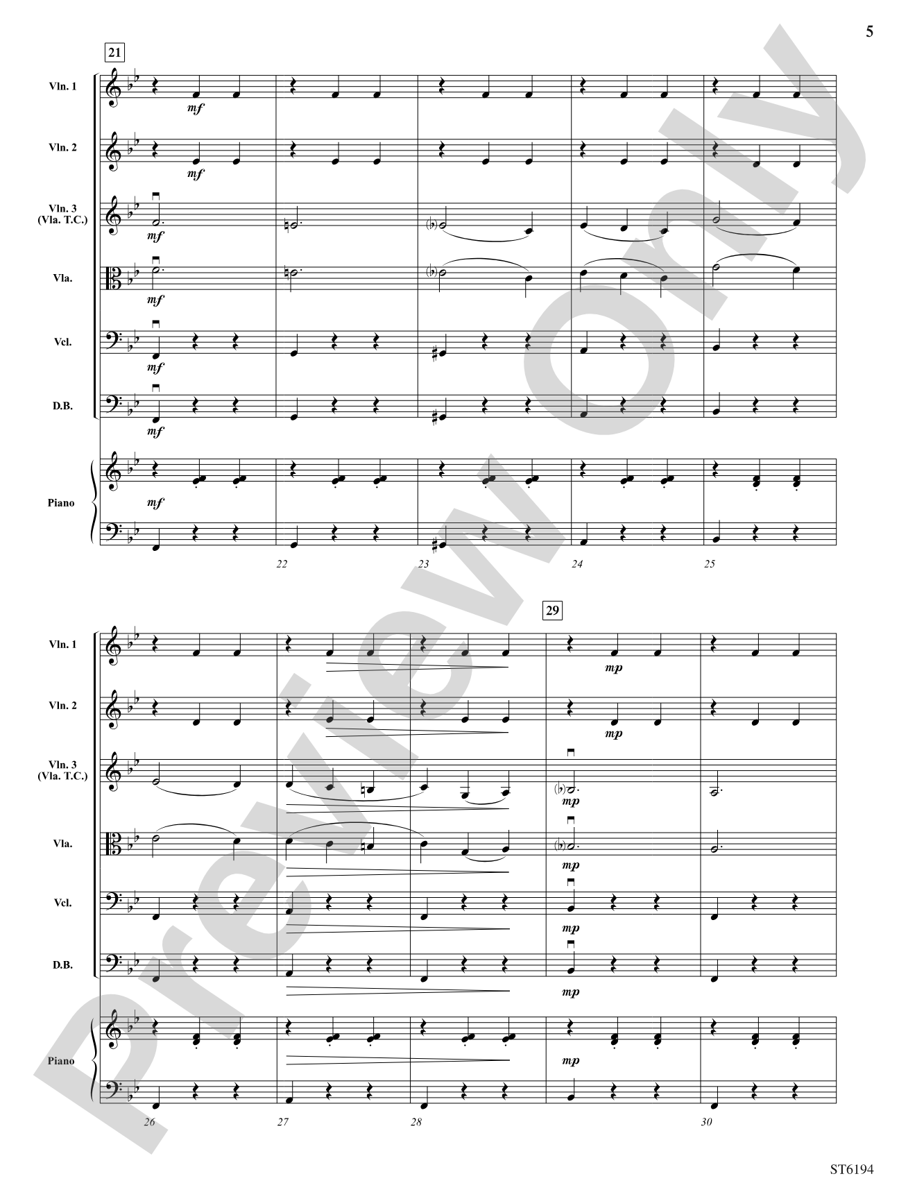 Sleeping Beauty Waltz: String Orchestra Conductor Score & Parts