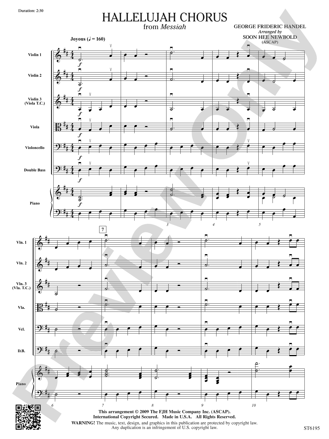 Hallelujah Chorus from Messiah: String Orchestra Conductor Score & Parts