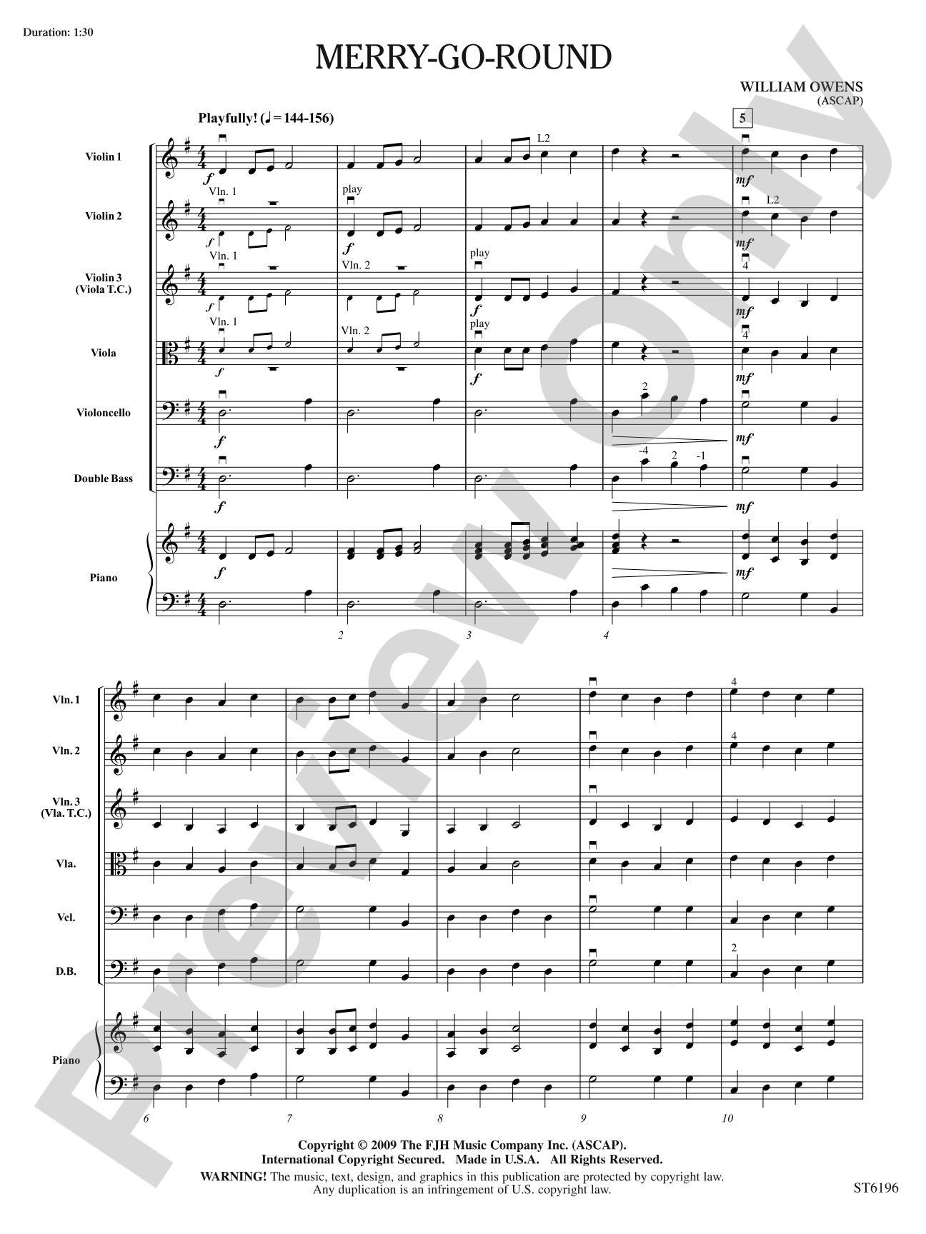 Merry-Go-Round: String Orchestra Conductor Score & Parts