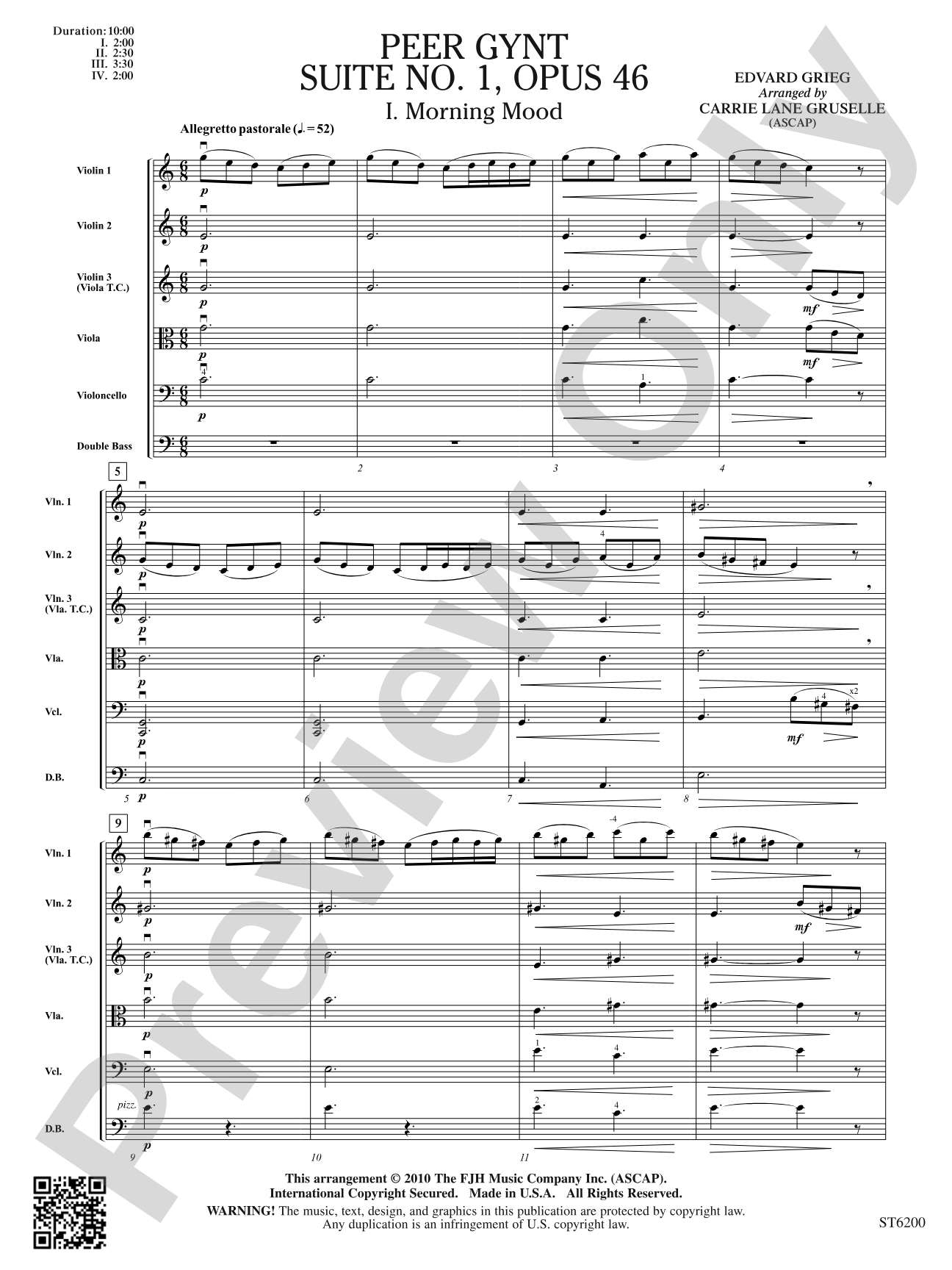 Peer Gynt Suite No. 1, Op. 46: Score