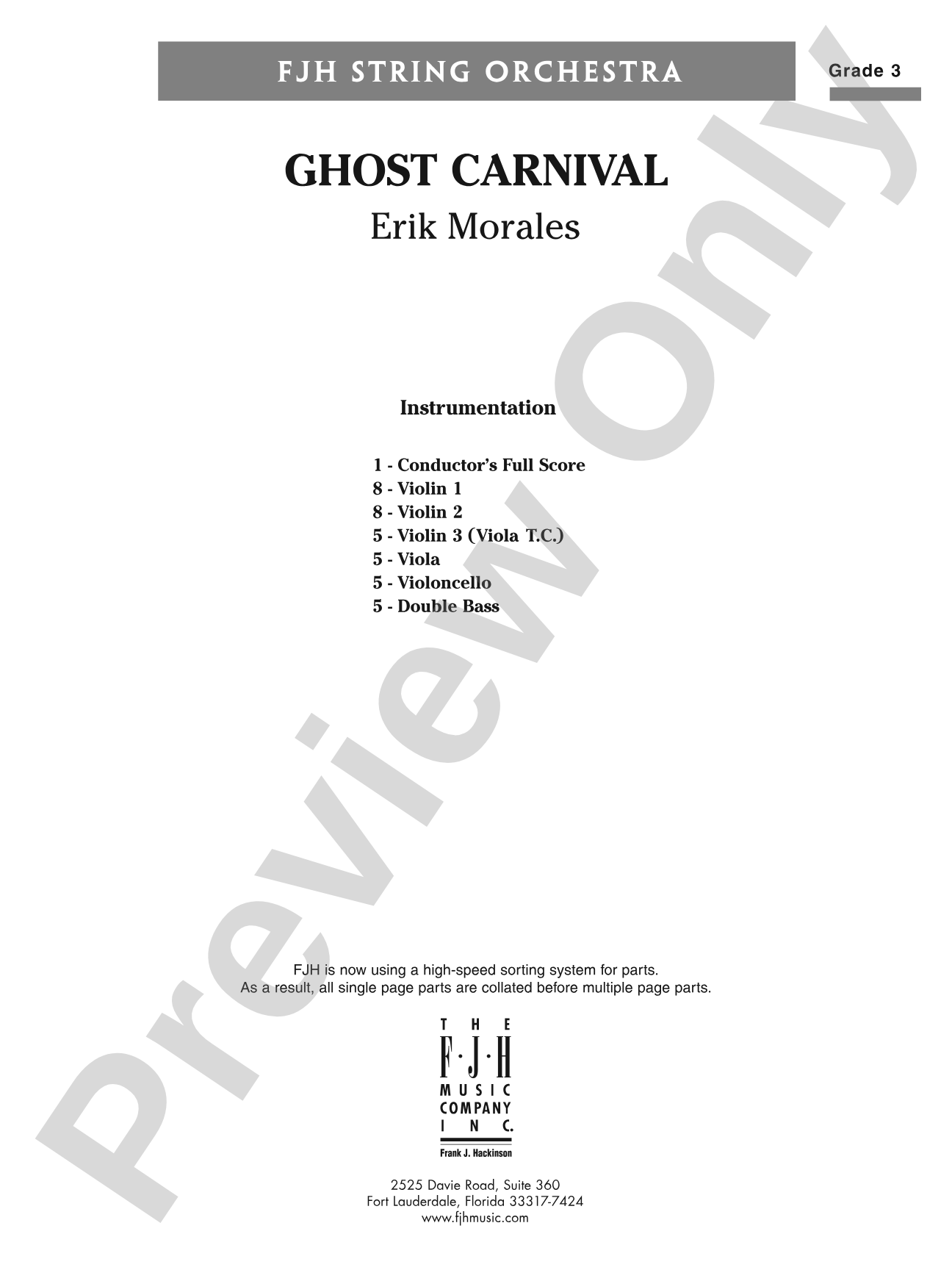 Ghost Carnival: String Orchestra Conductor Score & Parts
