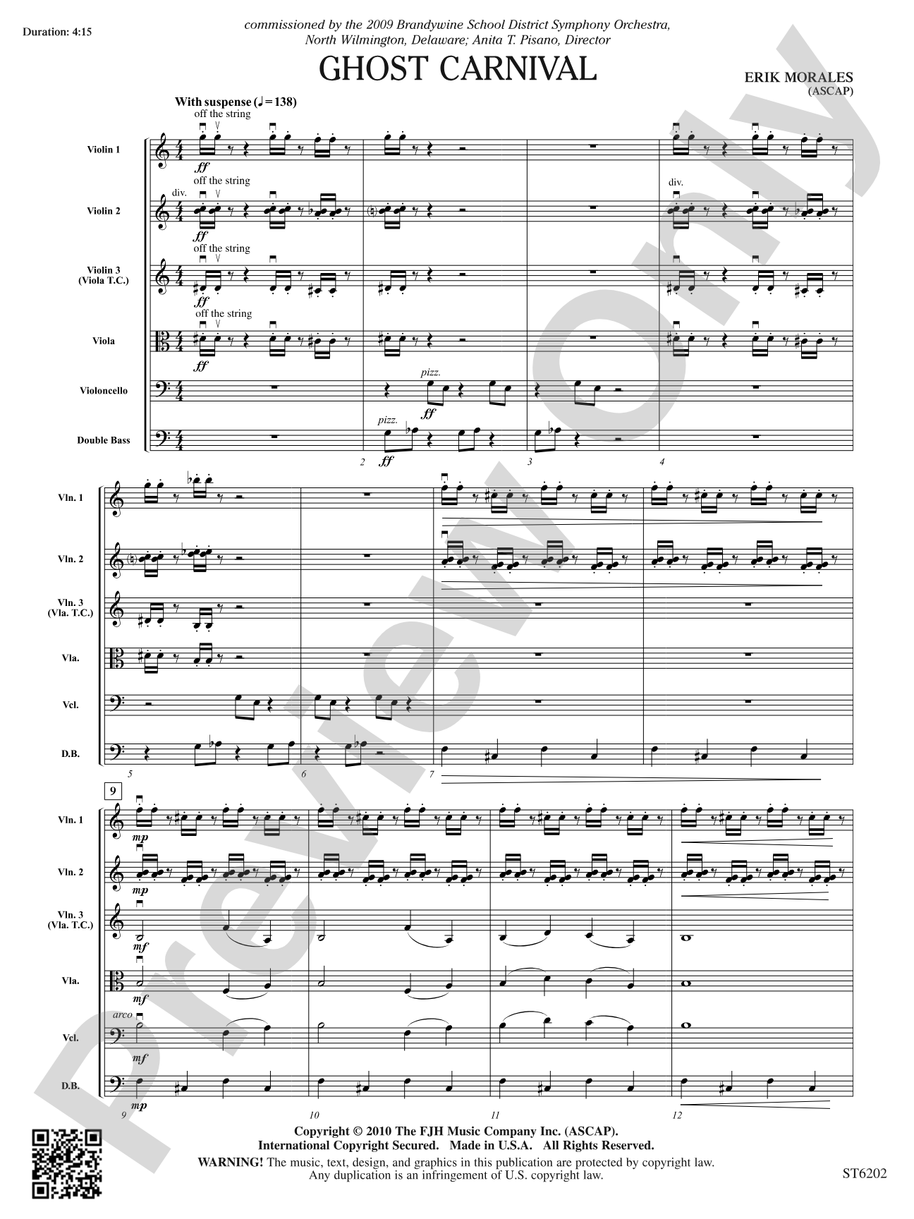 Ghost Carnival: String Orchestra Conductor Score & Parts