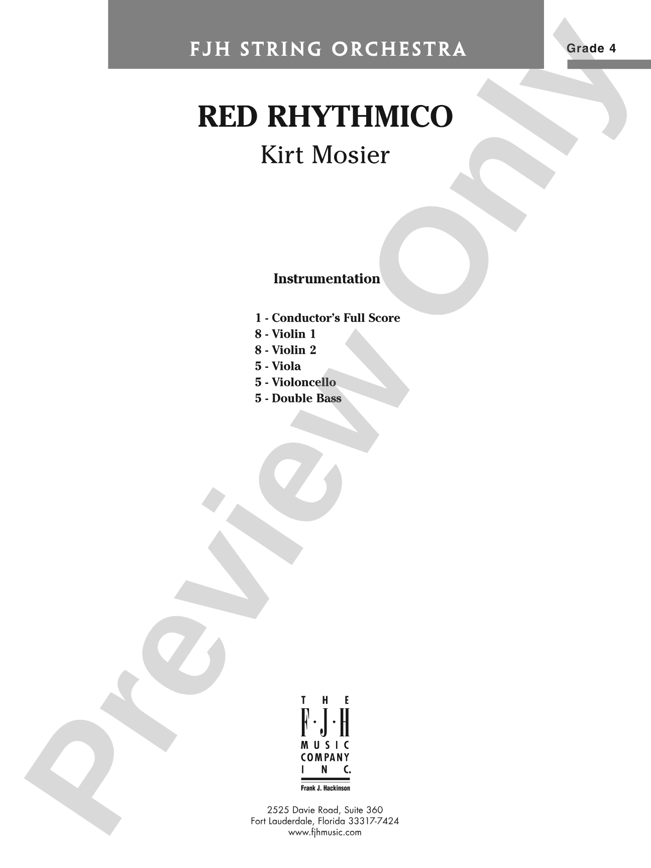 Red Rhythmico: String Orchestra Conductor Score & Parts
