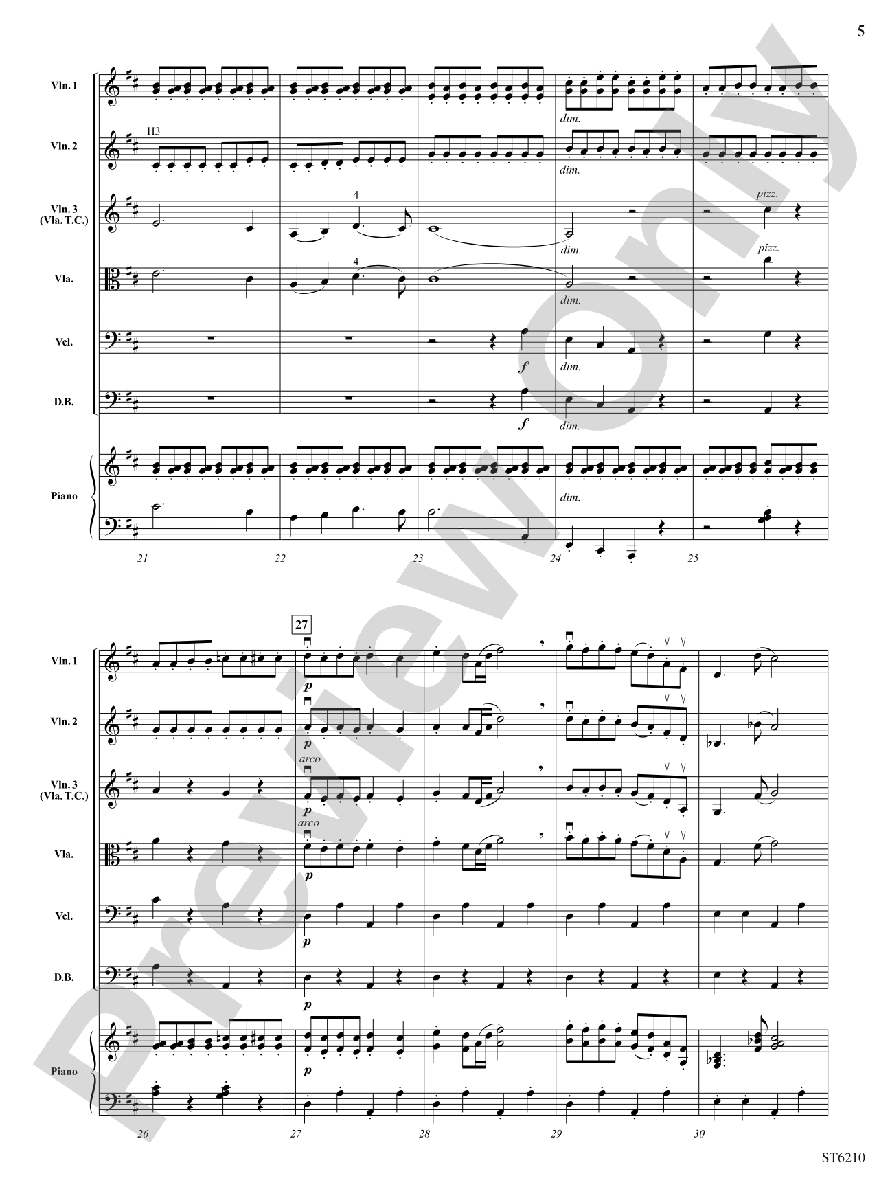Dance of the Reed Flutes from The Nutcracker: String Orchestra Conductor Score & Parts
