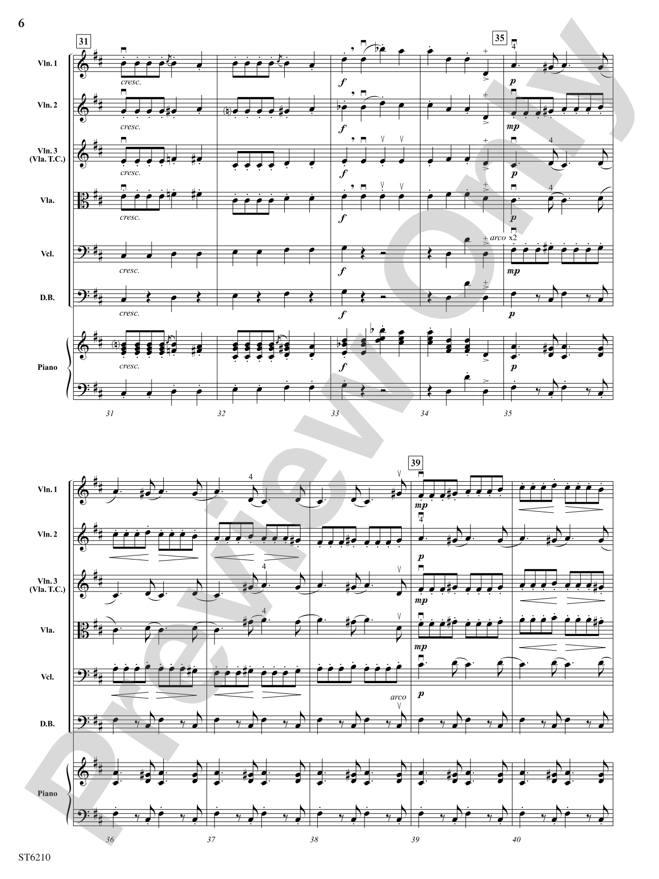 Dance of the Reed Flutes from The Nutcracker: String Orchestra Conductor Score & Parts